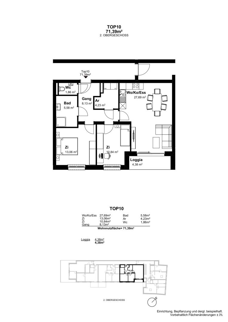 Wohnungsplan Top 10