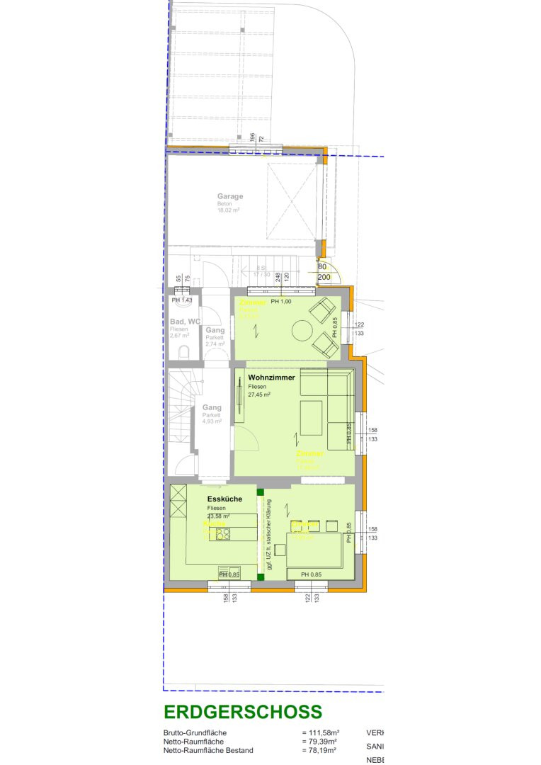 Plan Erdgeschoß - Umbauplan