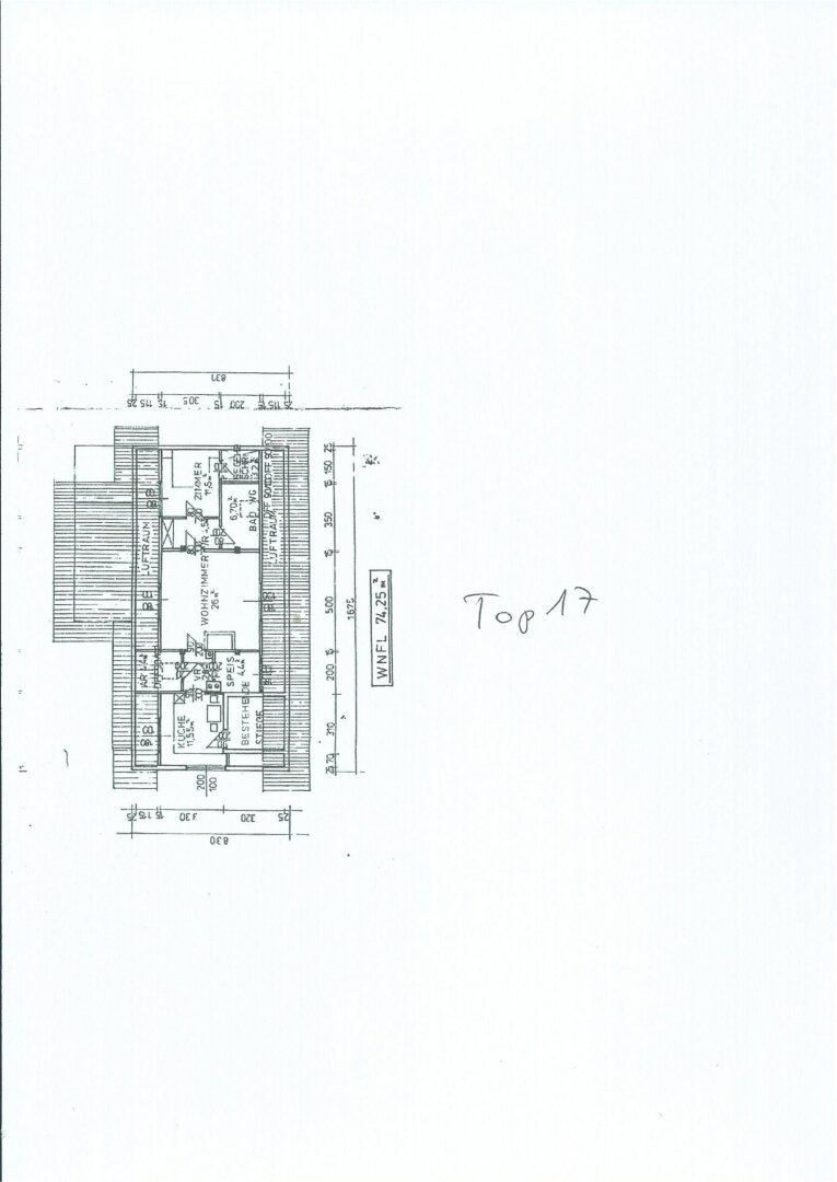 Plan - Geräumiges 3 Zimmer Appartement im Dachgeschoss mit PKW-Stellplatz Miete Grödig Salzburg