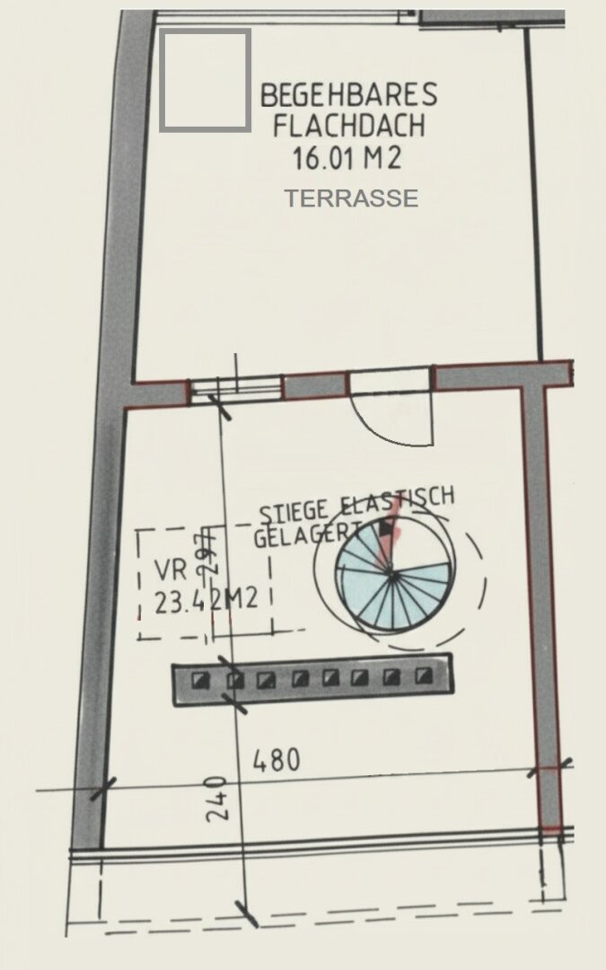 Grundrissskizze Obergeschoss