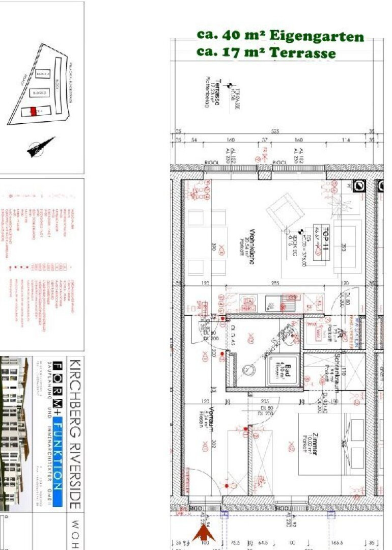 Wohnungsplan mit Terrasse und Eigengarten