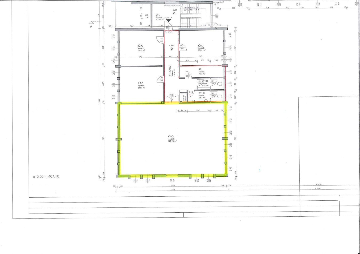 Büroflächen-Plan