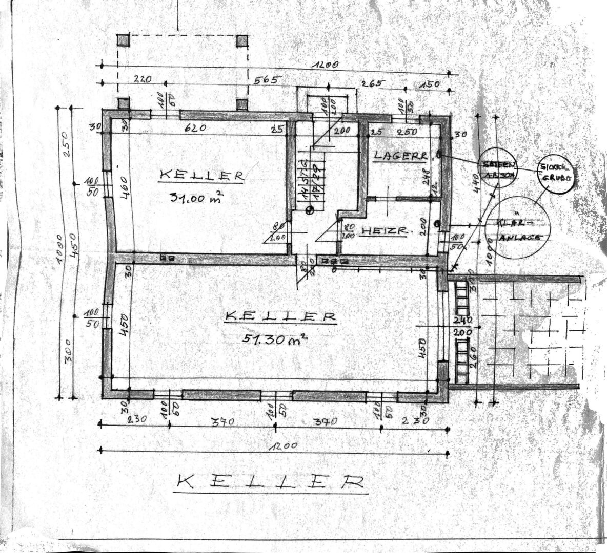 Grundriss Garage u. Keller