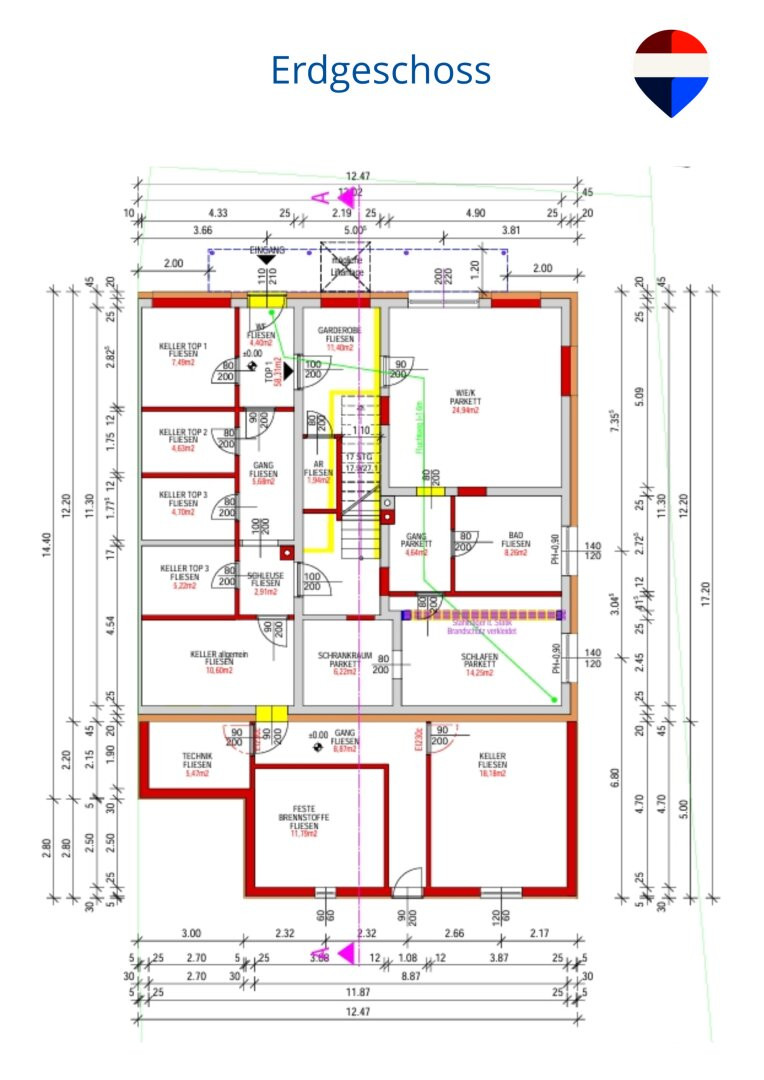 Erdgeschoss Projektplan