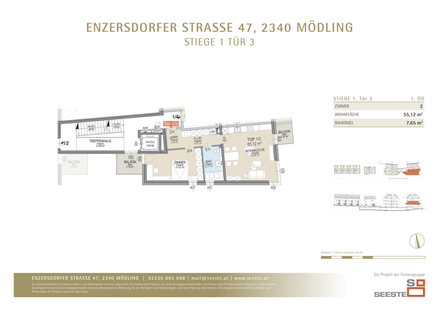 Grundriss Tür 1/3