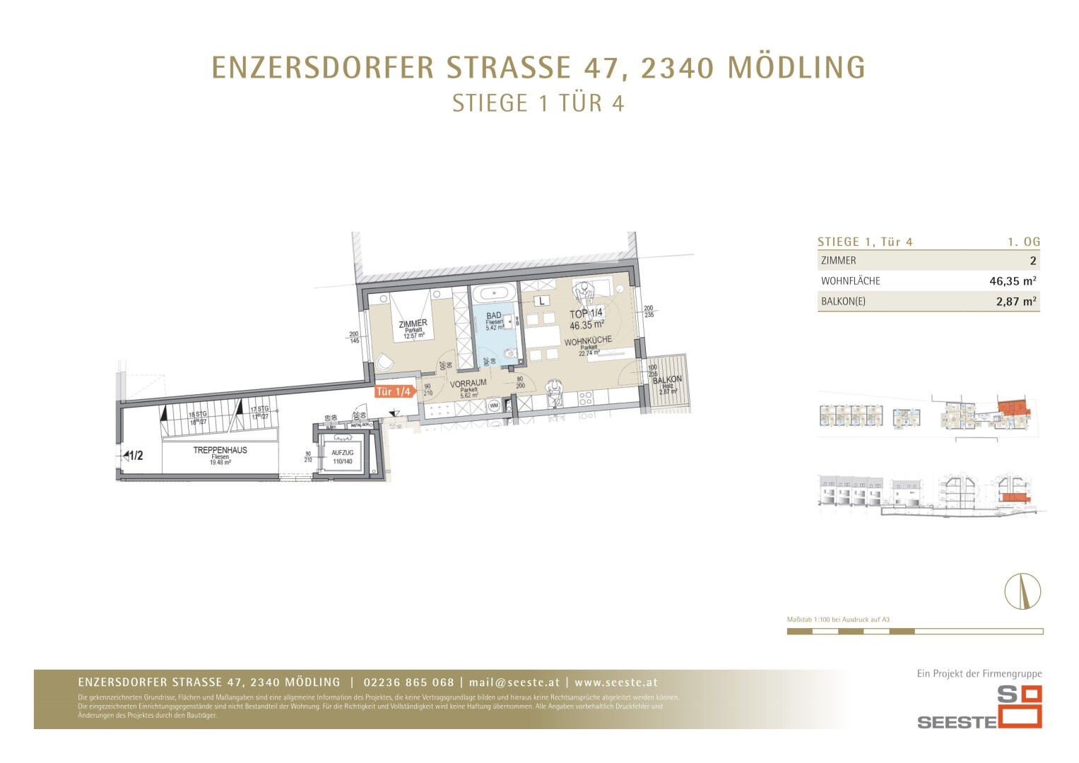Grundriss Tür 1/4