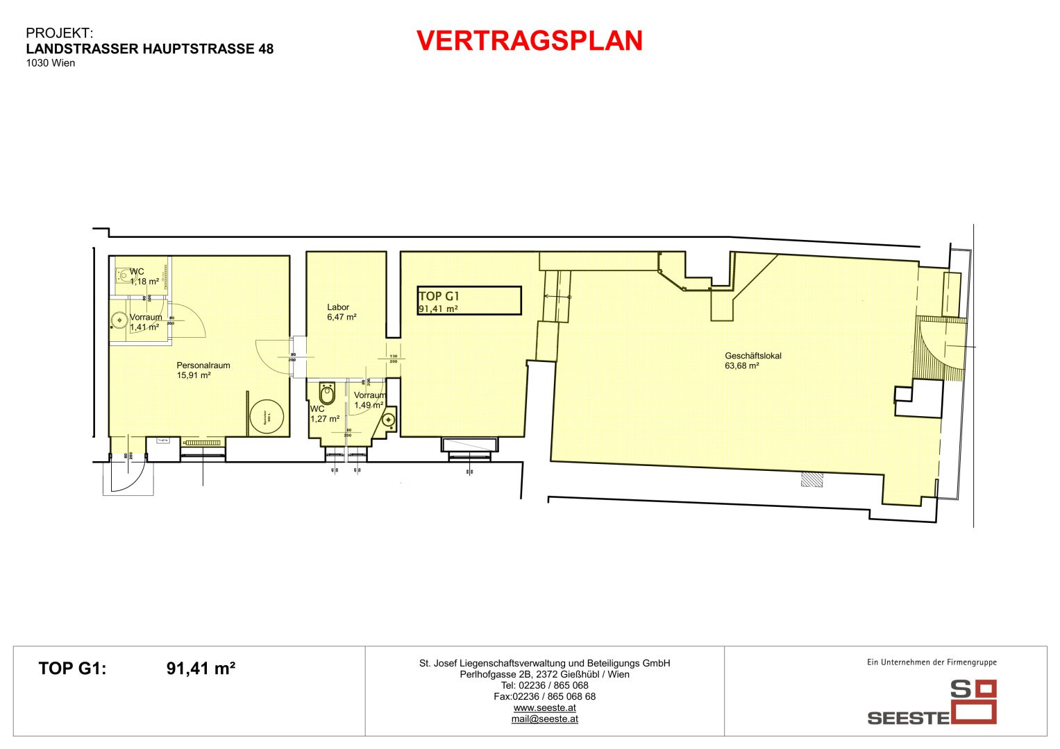 Plan Geschäftslokal Landstraßer Hauptstraße Nr. 48