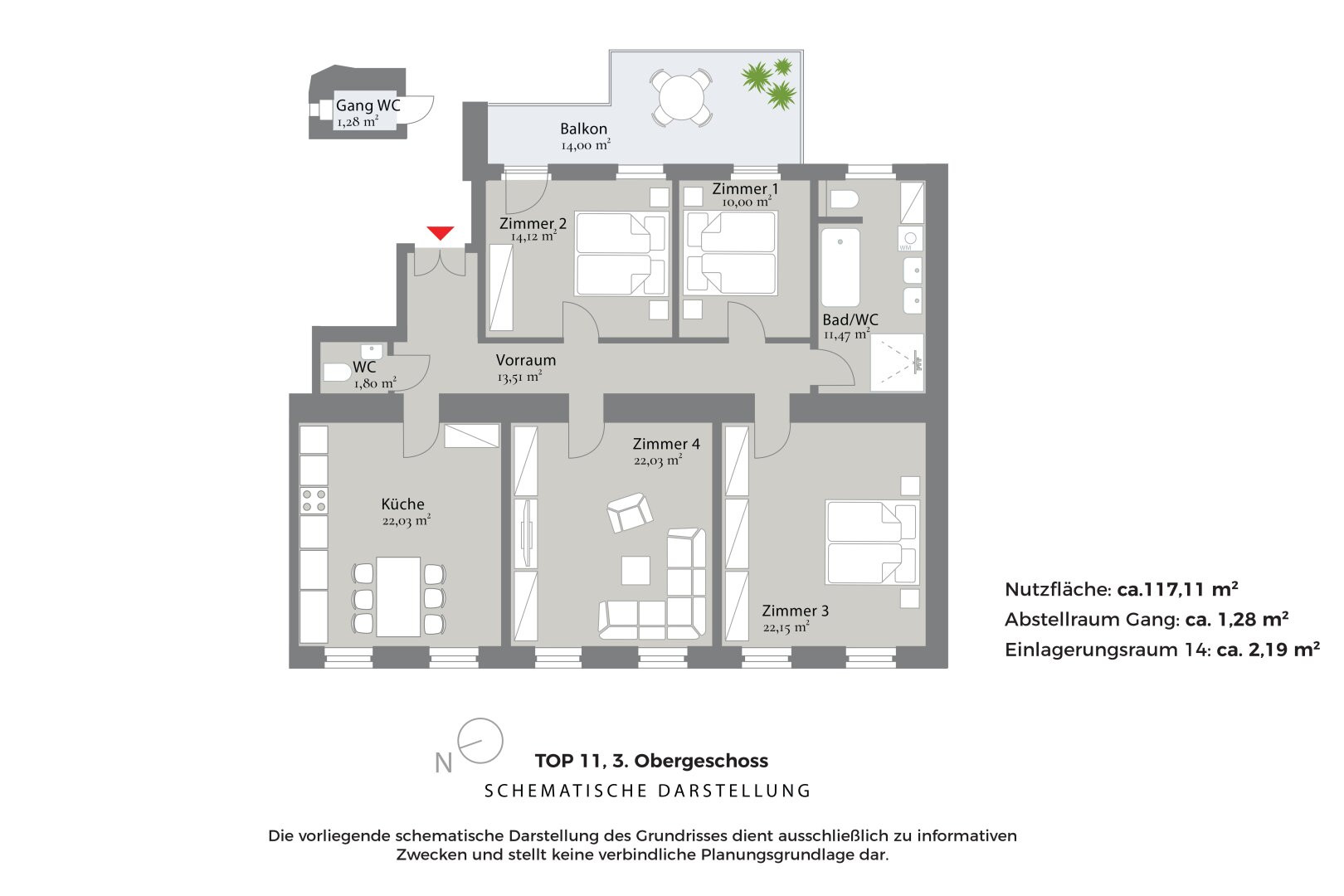 Grundriss, schematische Darstellung