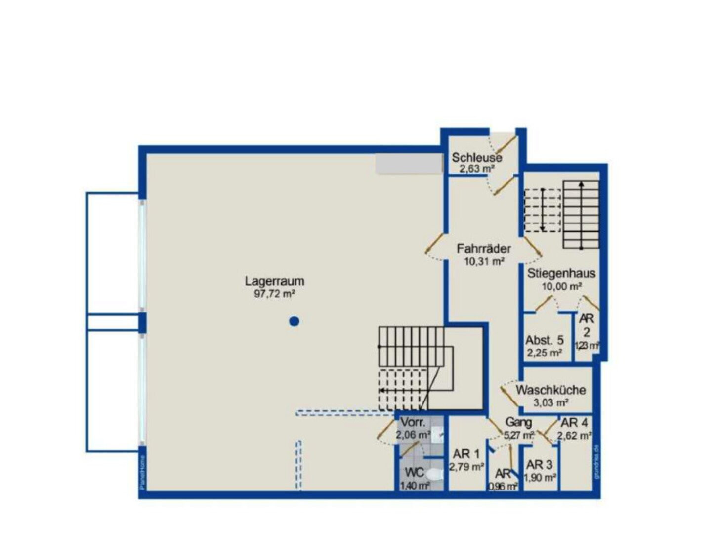 Plan Keller - Ansicht - Einzigartiges Atelier/Büro mit Wohnmöglichkeit und PKW-Stellplatz nähe Bahnhof Kauf Schallmoos Salzburg
