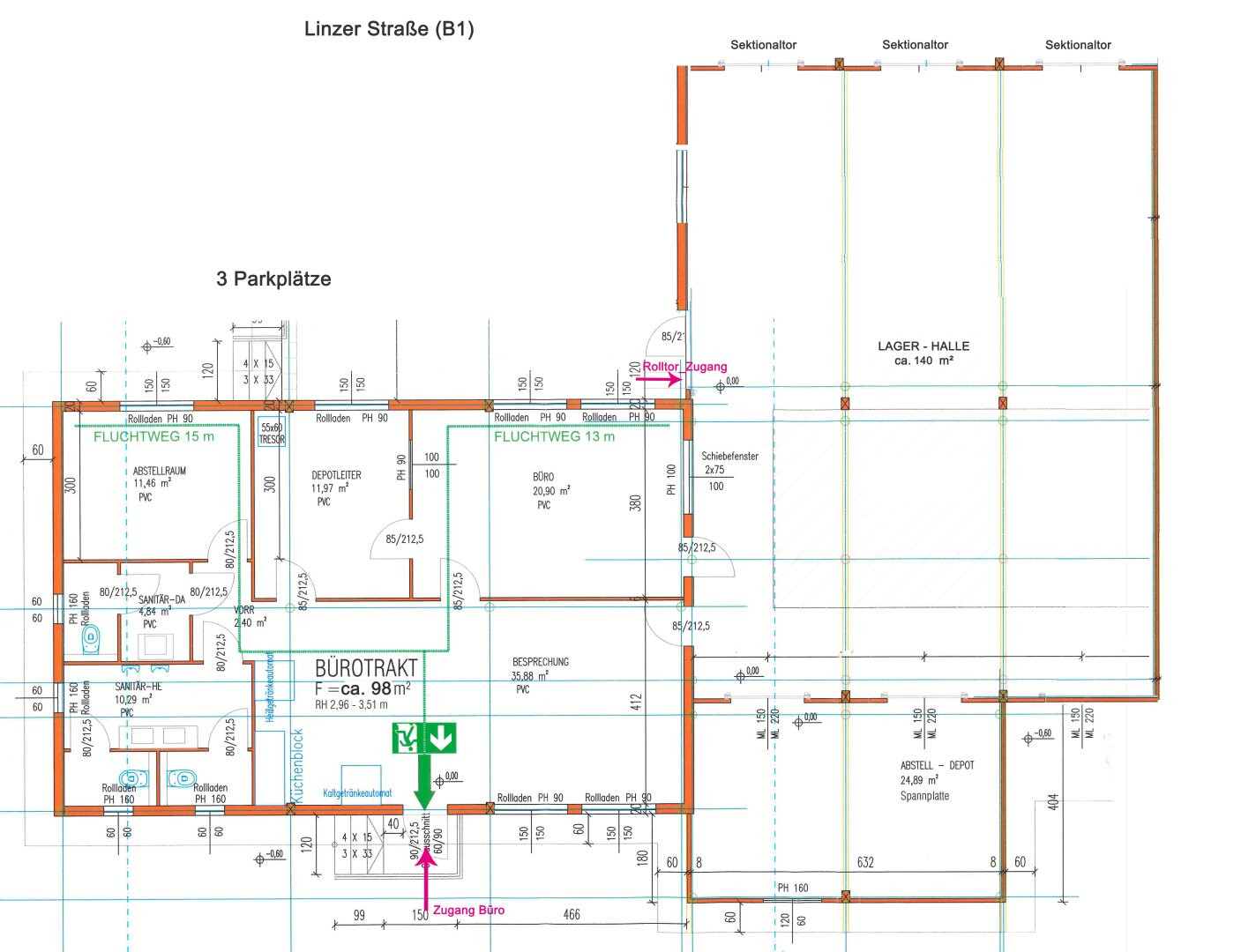 Planskizze Büro_Lager