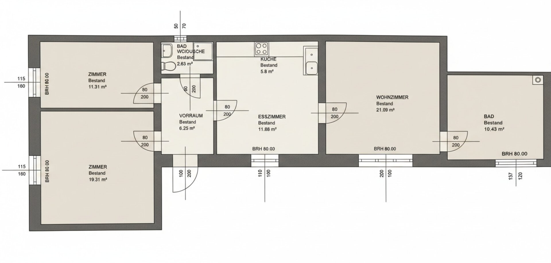 Grundriss Wohnfläche (KI bearbeitet)