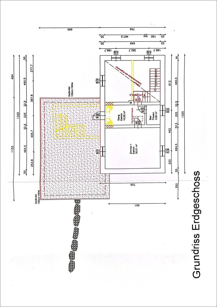 Einfamilienhaus – Grundriss Erdgeschoss mit Terrasse und Gartenbereich