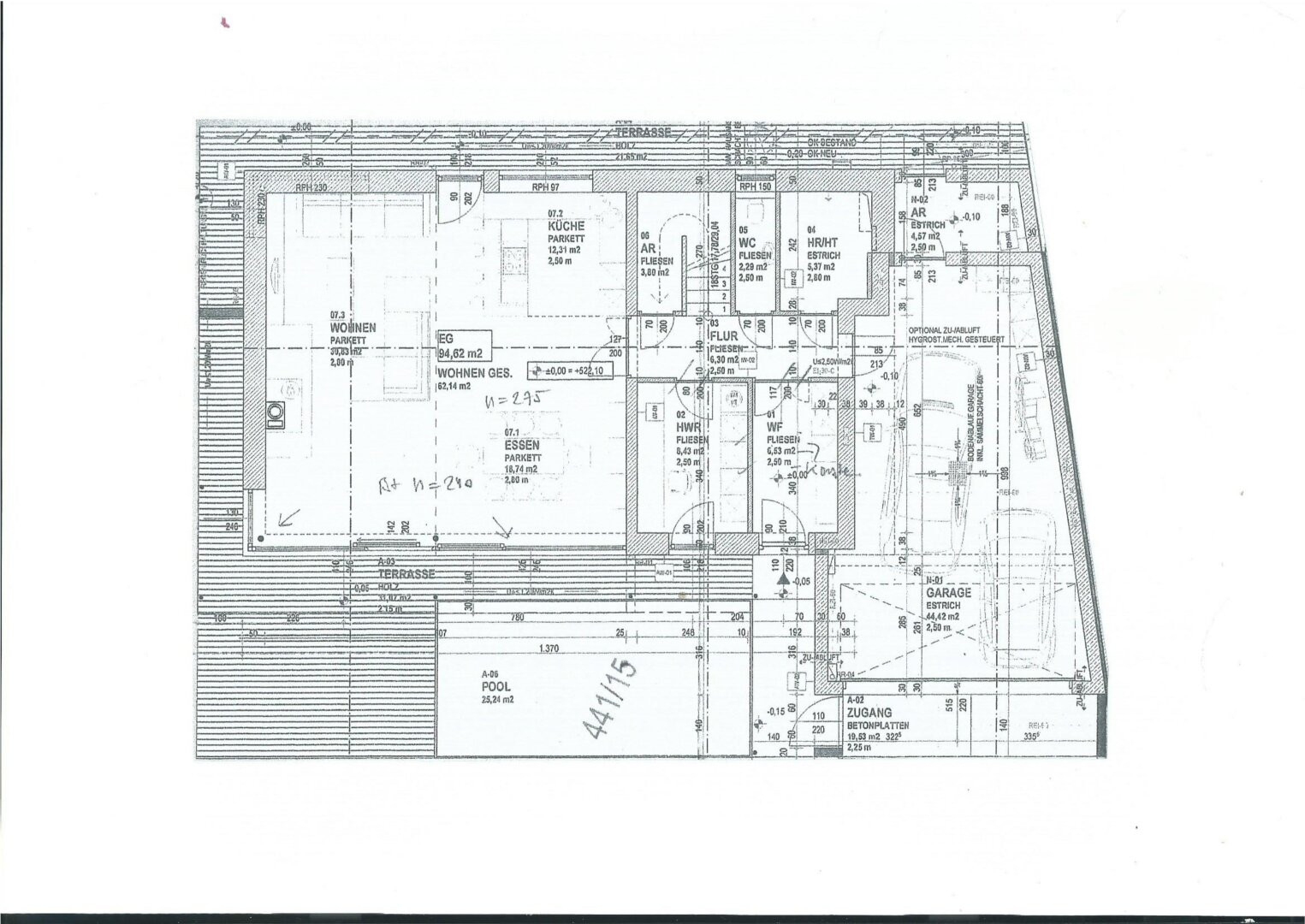 Plan Erdgeschoss - Modernes PASSIV-HAUS mit Pool Kauf Perwang am Grabensee Oberösterreich/Salzburg