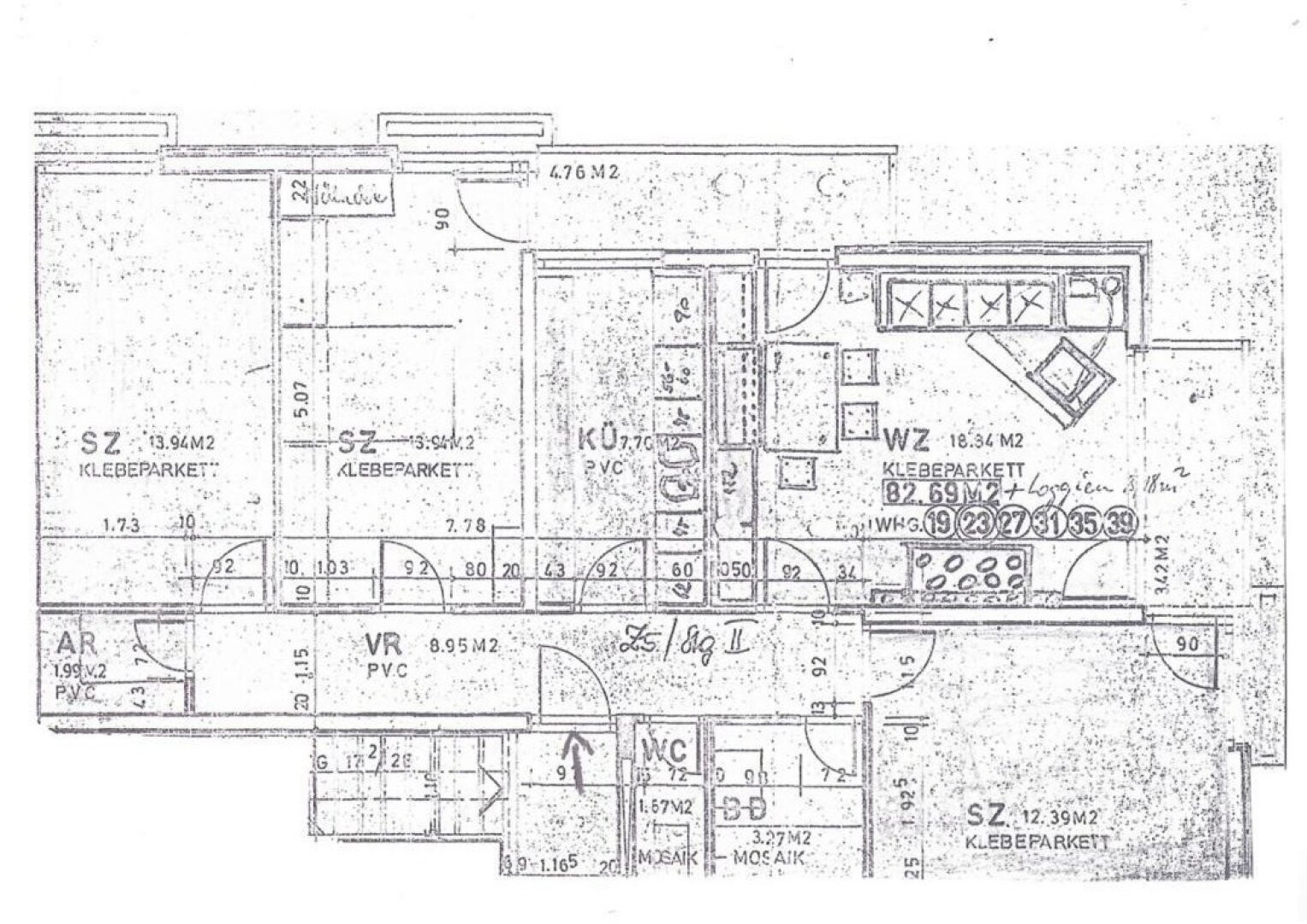 Plan - Familienfreundliche 4 Zimmer Wohnung mit Balkon Kauf Parsch Salzburg