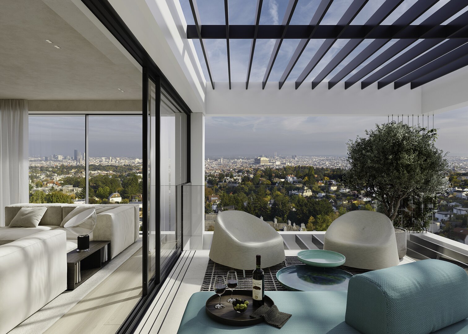 Wohnen mit Rundumblick – Wohnung mit umlaufendem Balkon und Terrasse