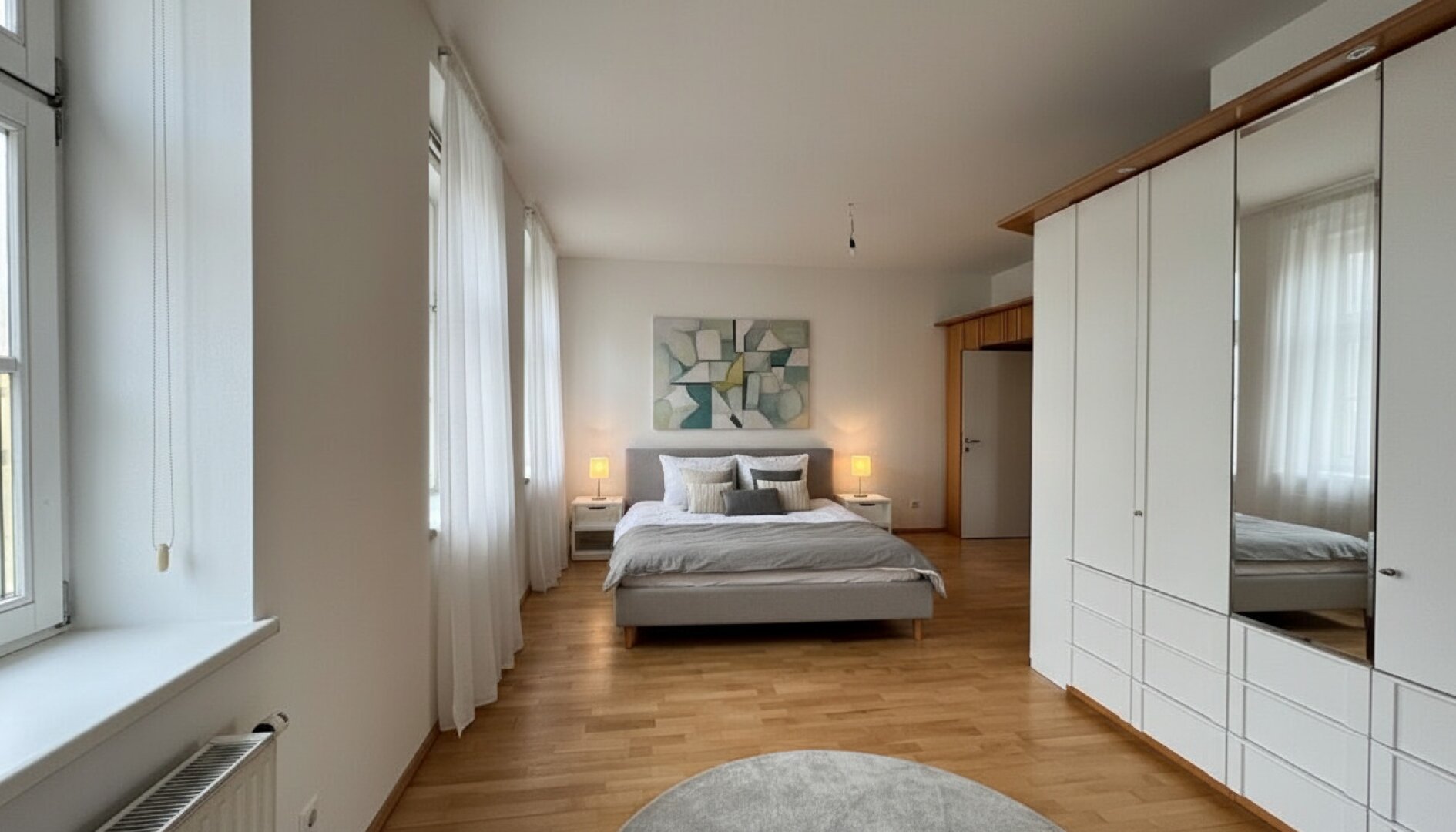 Wohn- oder Schlafzimmer KI eingerichtet