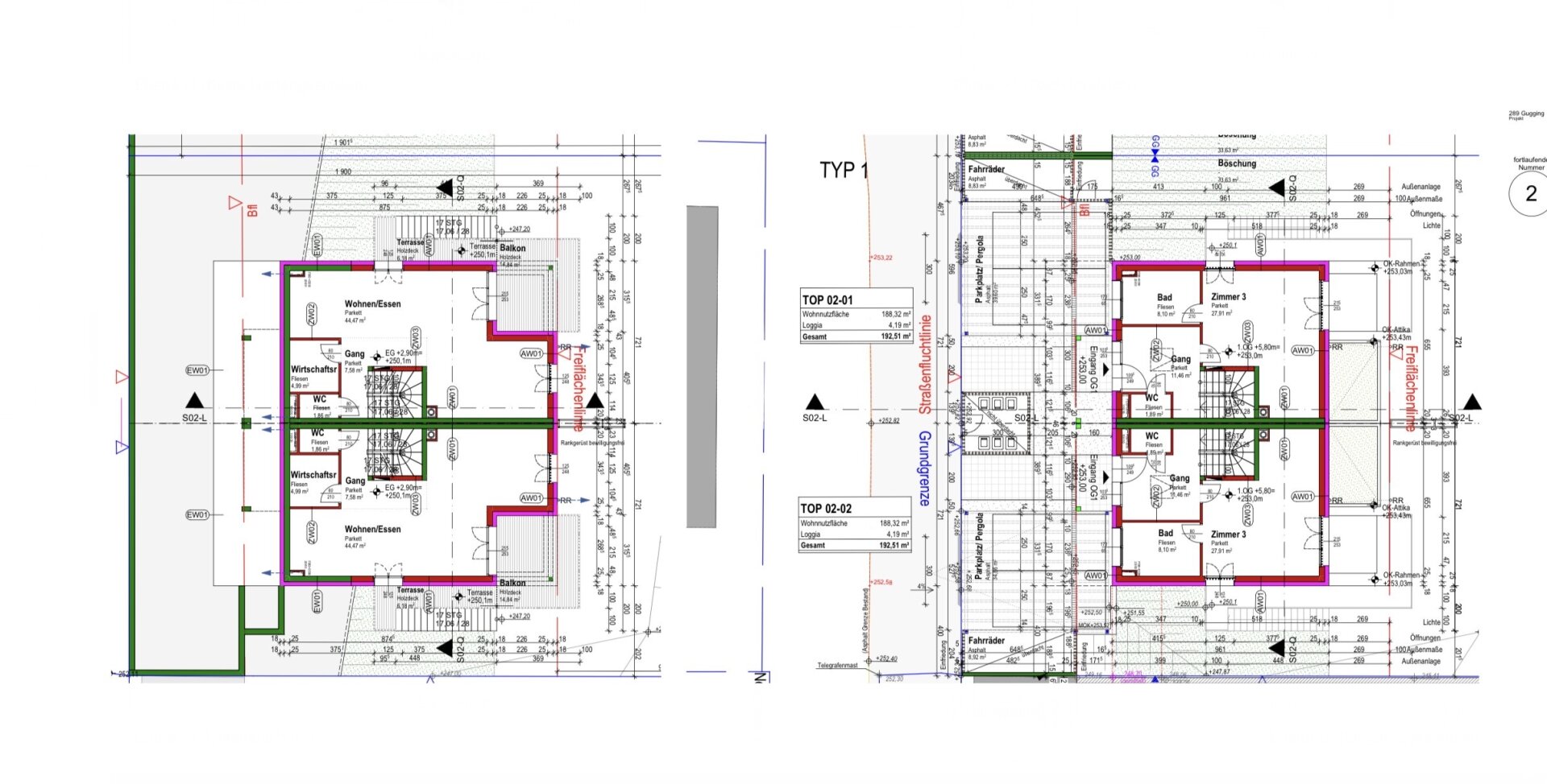 Baubewilligt | Grundstück mit 774 m² | ca. 385 m² Wohnnutzfläche möglich | Eigengarten bis zu ca. 413,07m² gesamt