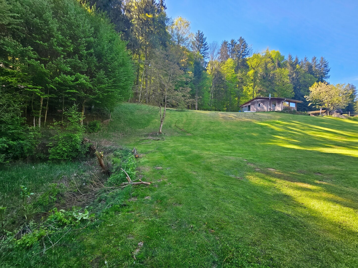 Naturnahes Freizeitgrundstück mit zwei Fischteichen und Holzhütte in Heimschuh