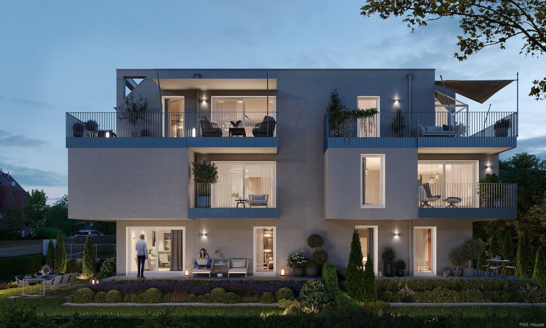 Moderne Erstbezug DG-Wohnung mit Balkon und Terrasse an der Alten Donau