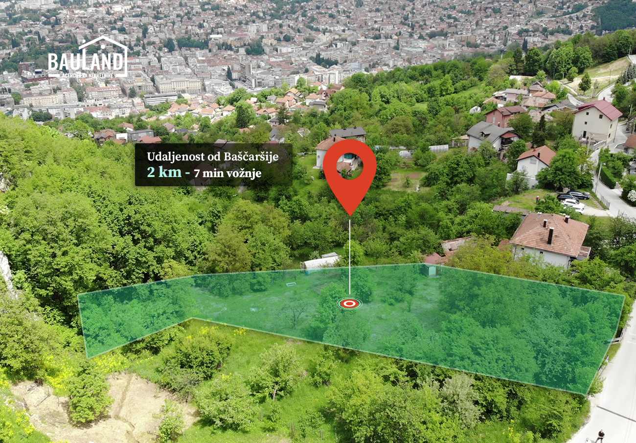 Zemljište površine 1.634 m² uz mogućnost gradnje - Trebević