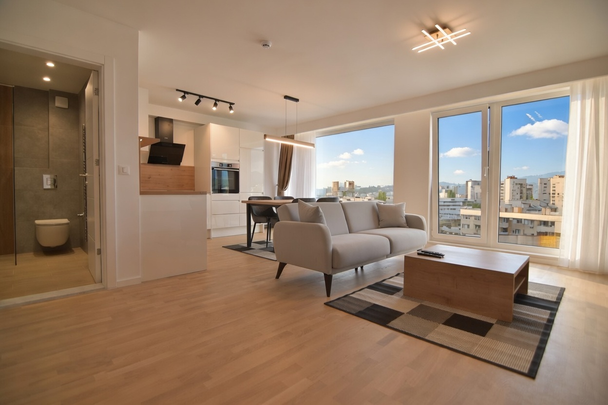 Moderner Zweizimmerwohnung 54m² mit Panoramablick und Parkplatz – Novo Sarajevo