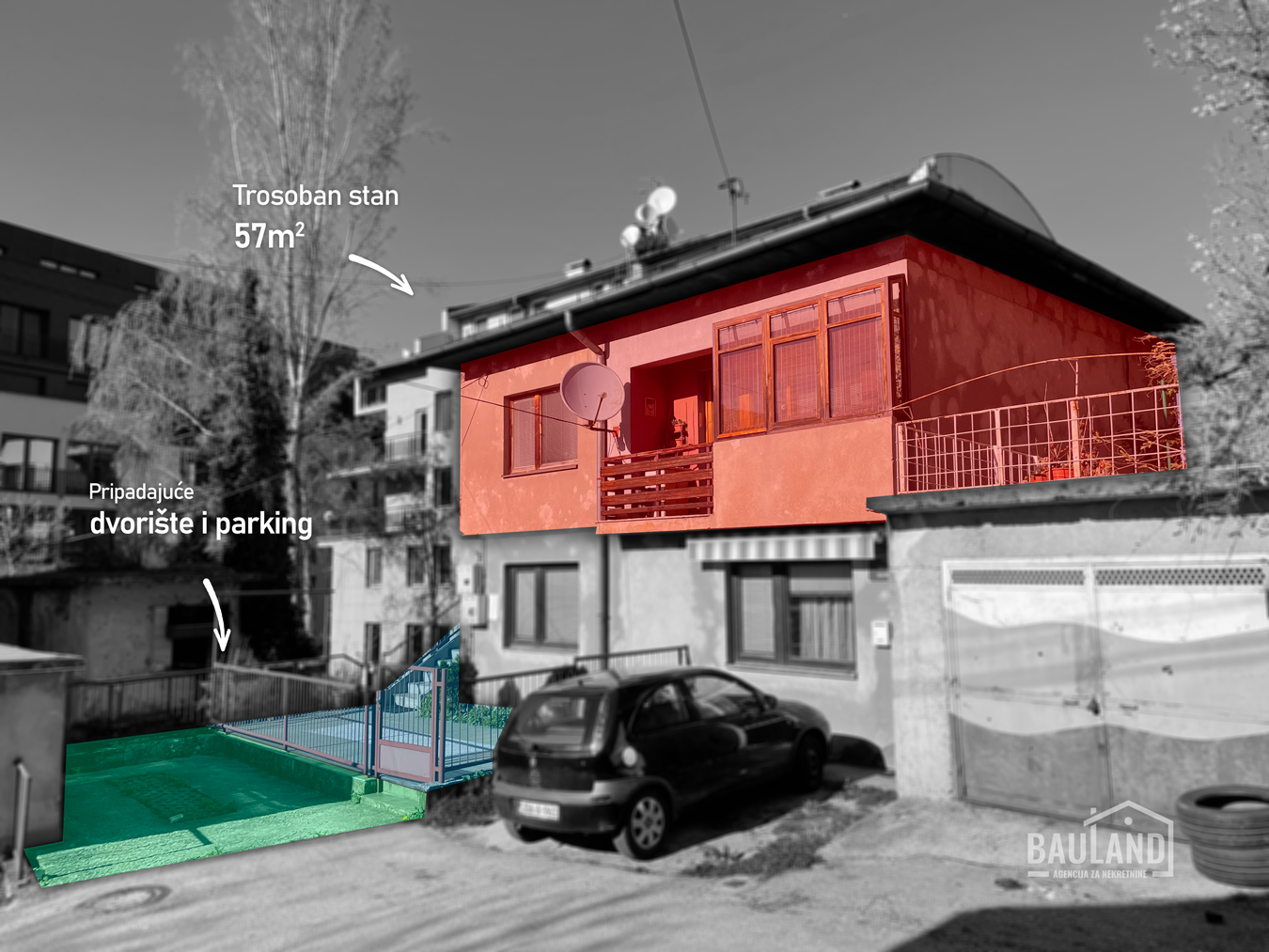 Trosoban Wohnung mit Parkplatz, Hof und großem Potenzial - Hervorragende Lage Kovačići