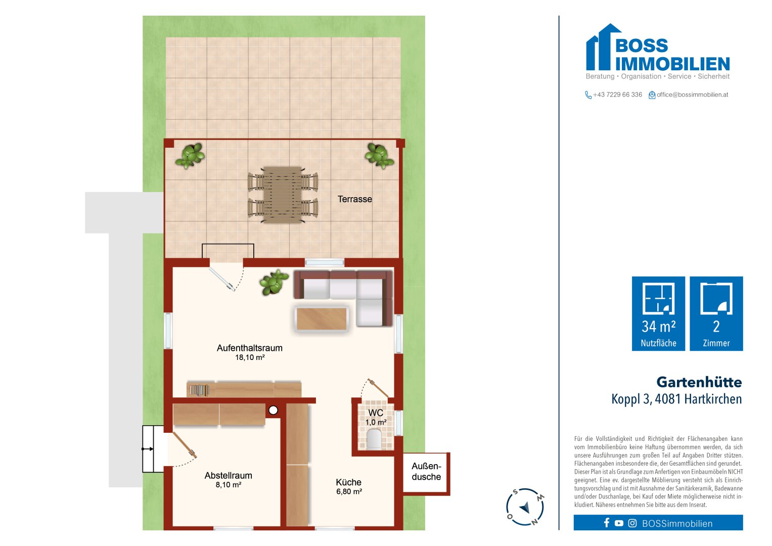 Grundriss Koppl 3-Gartenhütte