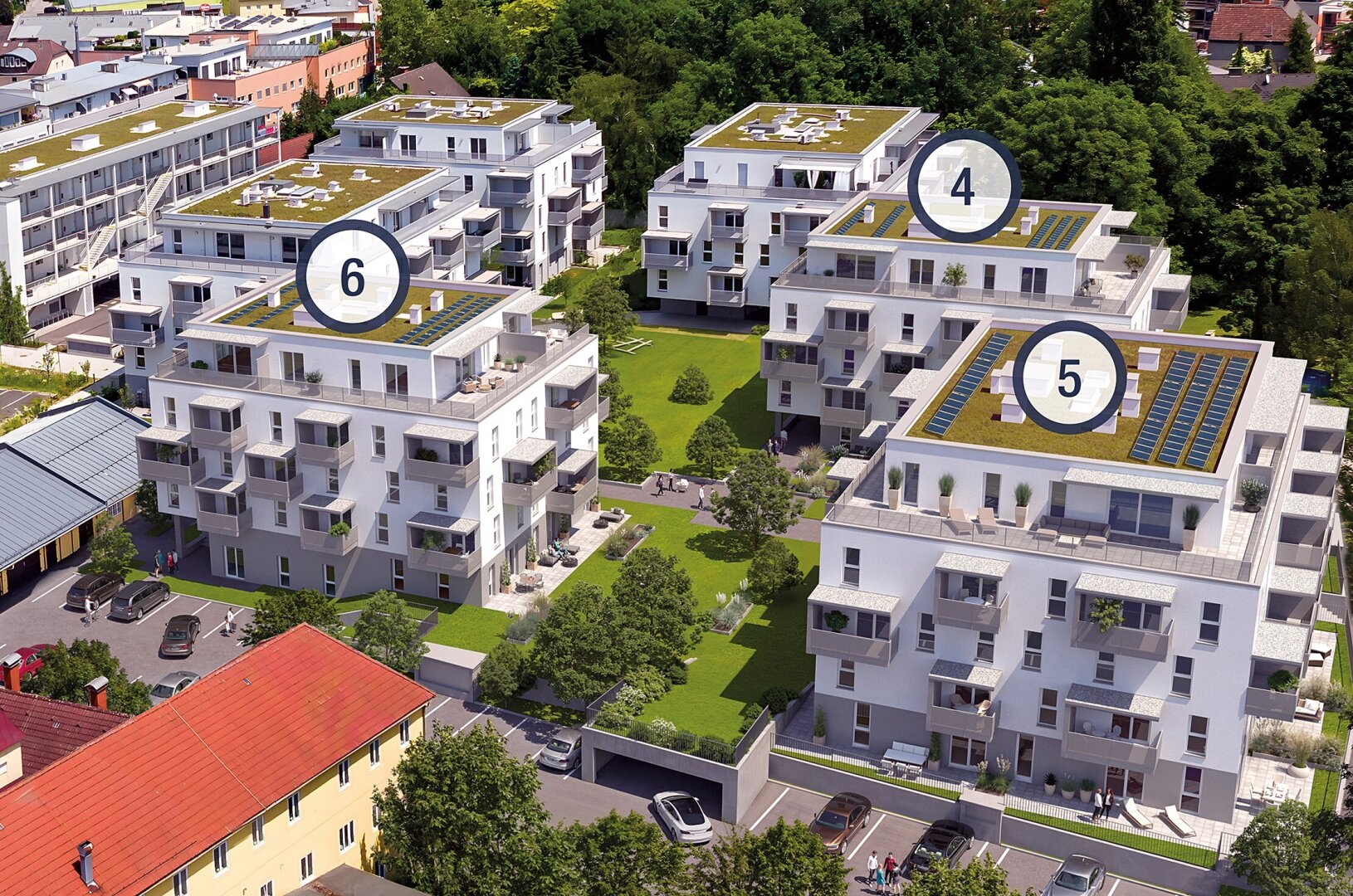 Neubauwohnung im Graumann-Park:  Nachhaltig mit Kühlung, direkt im Zentrum