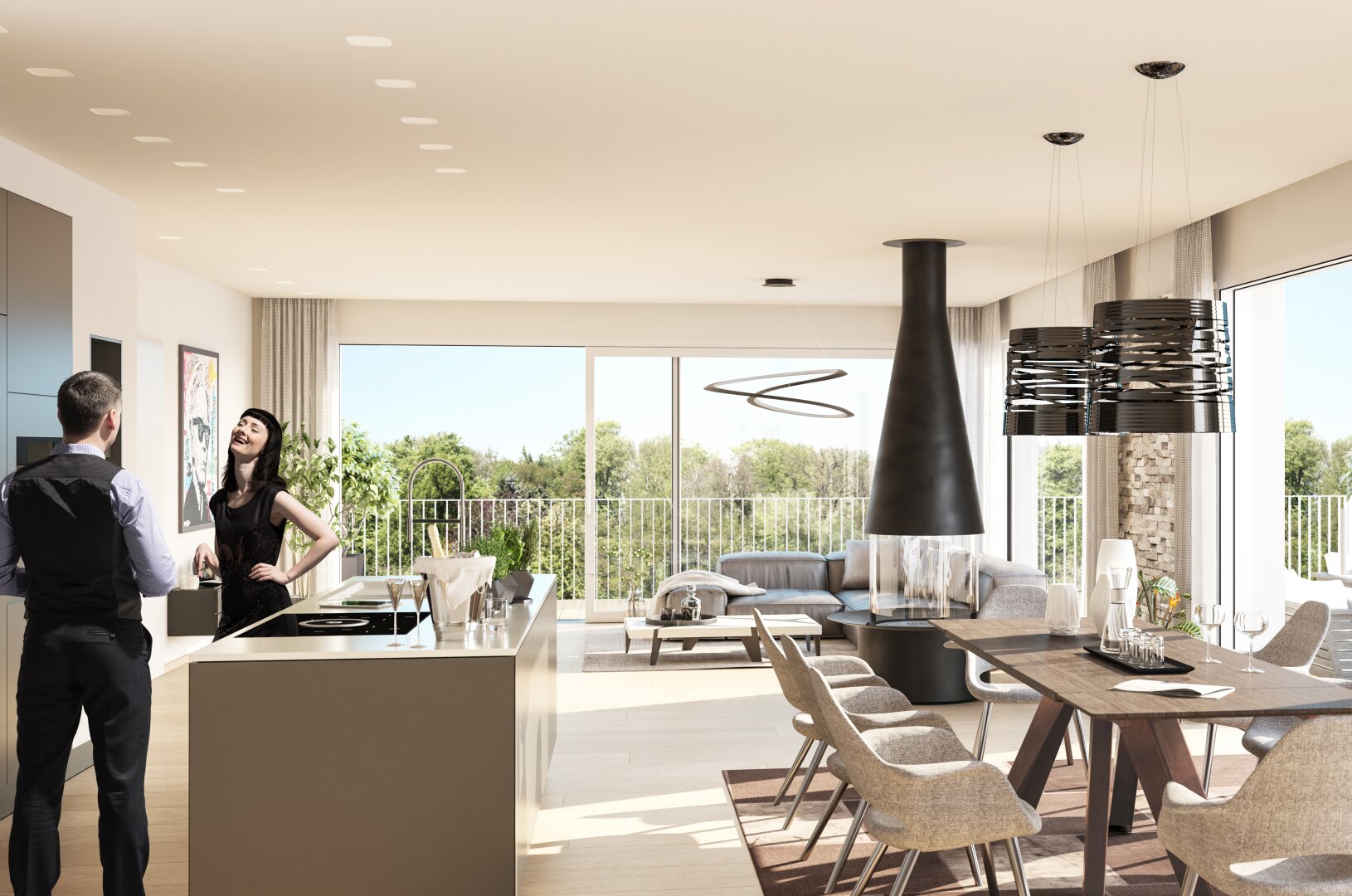 Penthouse im Zentrum: Neubau mit nachhaltiger Kühlung im Graumann-Park