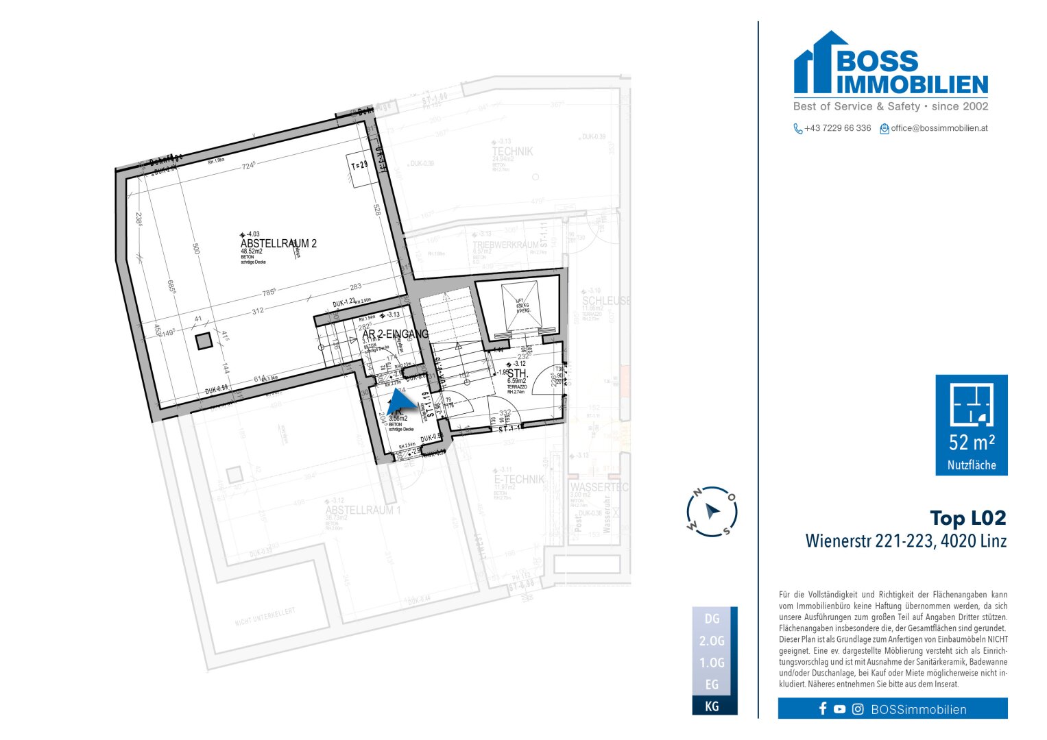 Grundriss Wienerstr 221-223, Top L02