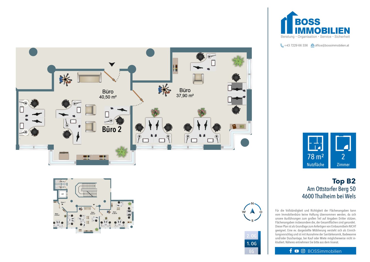 Grundriss Workarea Thalheim B2