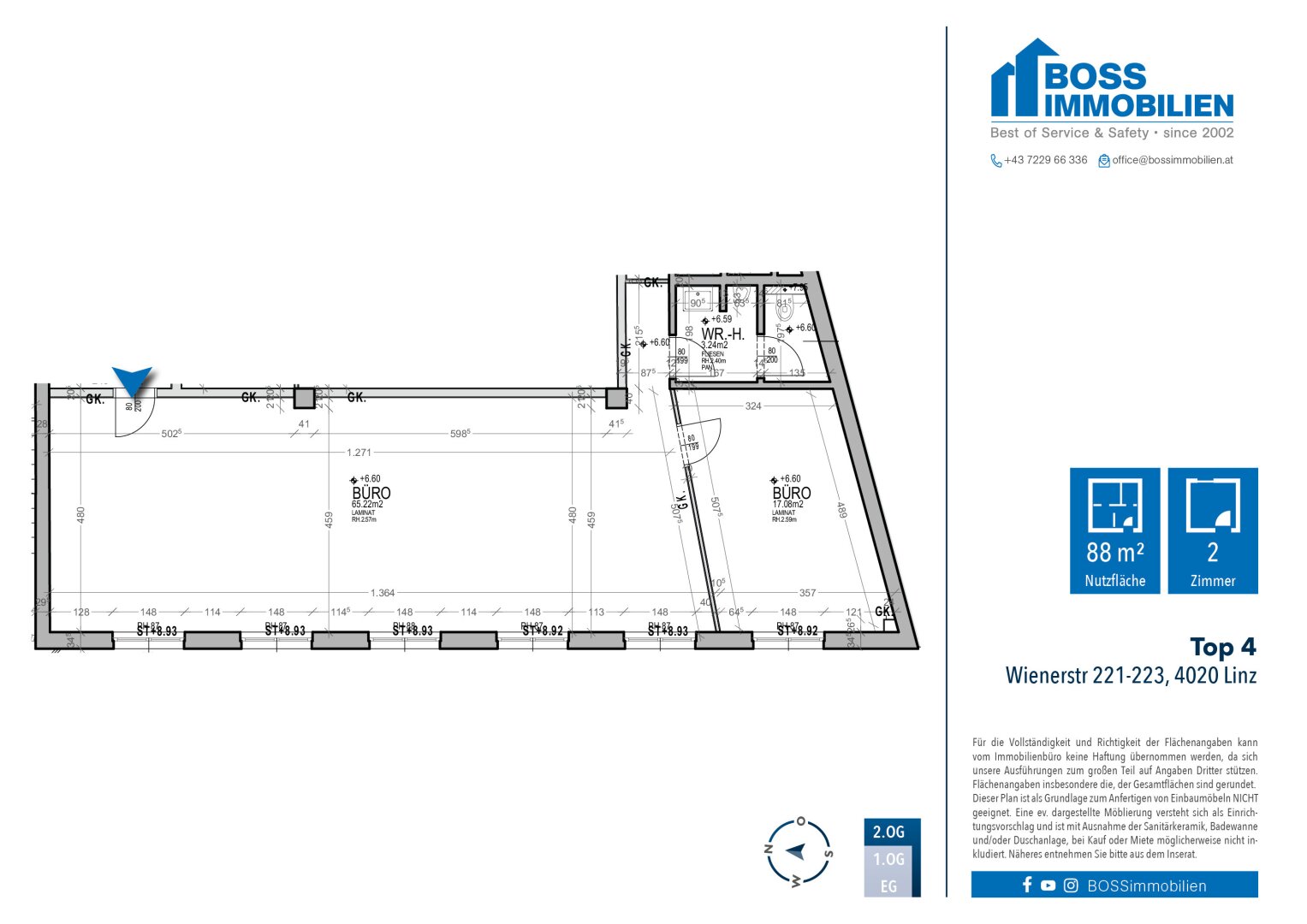 Grundriss Wienerstr 221-223, Top 4