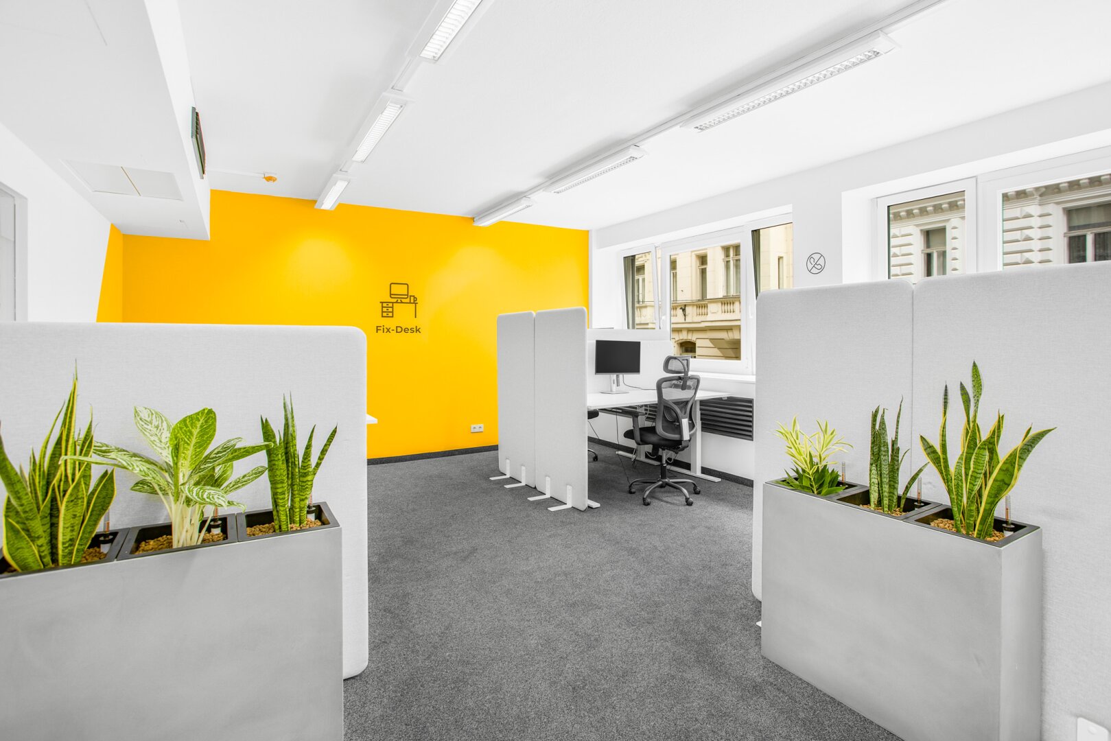 | EG-Büroflächen und Co-working in Business-Center | SCHLOSSPARK BELVEDERE