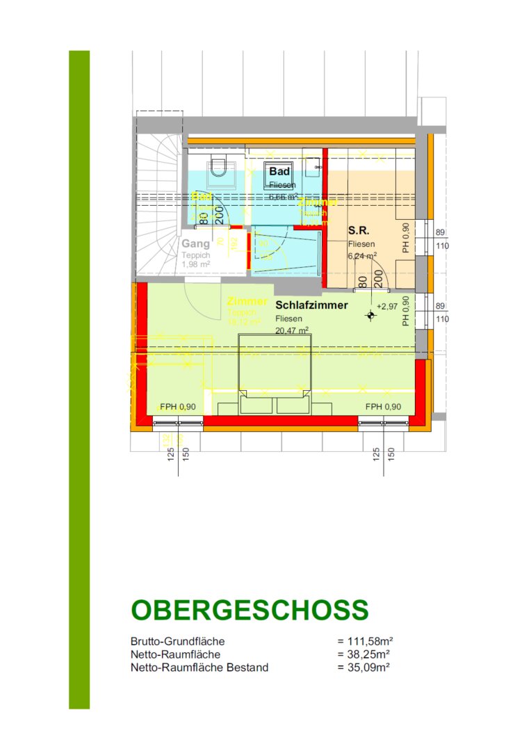 Plan Obergeschoß - Umbauplan
