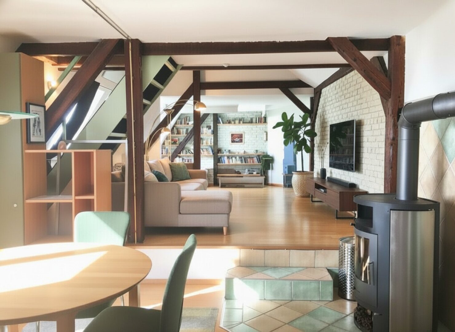 Gemütliche 3 Zimmer-Loftwohnung im Dachgeschoss perfekt für Künstler, Single, Paare und kleine Familie