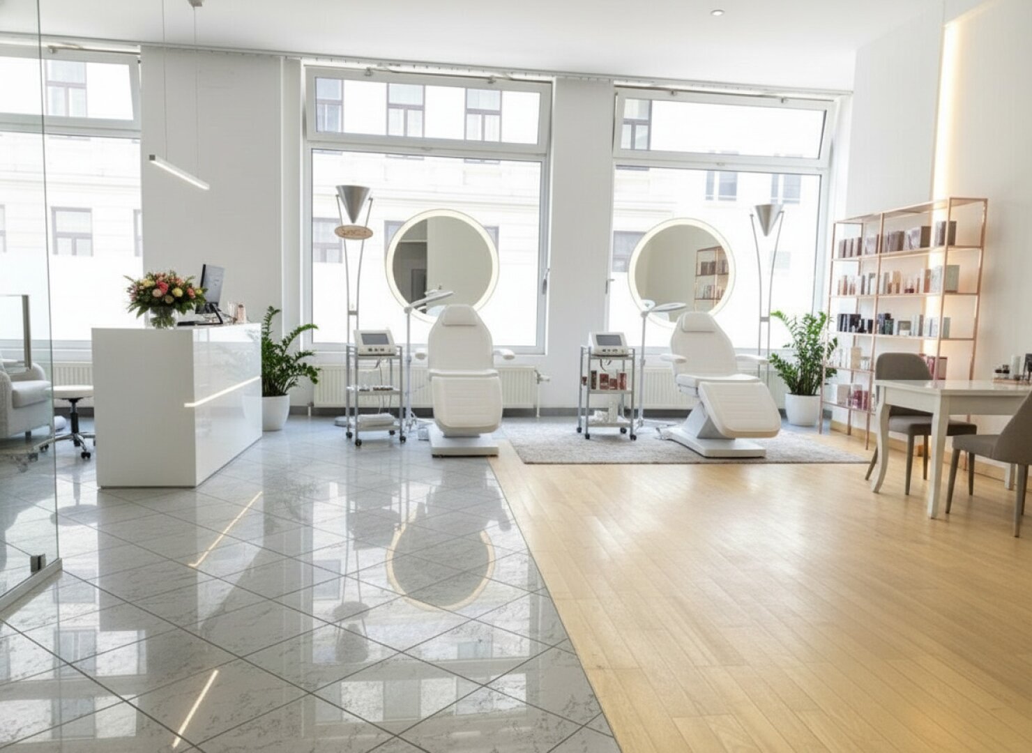 Ordination, Praxis, Geschäftslokal, Büro, Therapie- und Fitness Studio in bester Lage mit voll ausgestatteter 55m² Wohnung und 2 TG Plätze