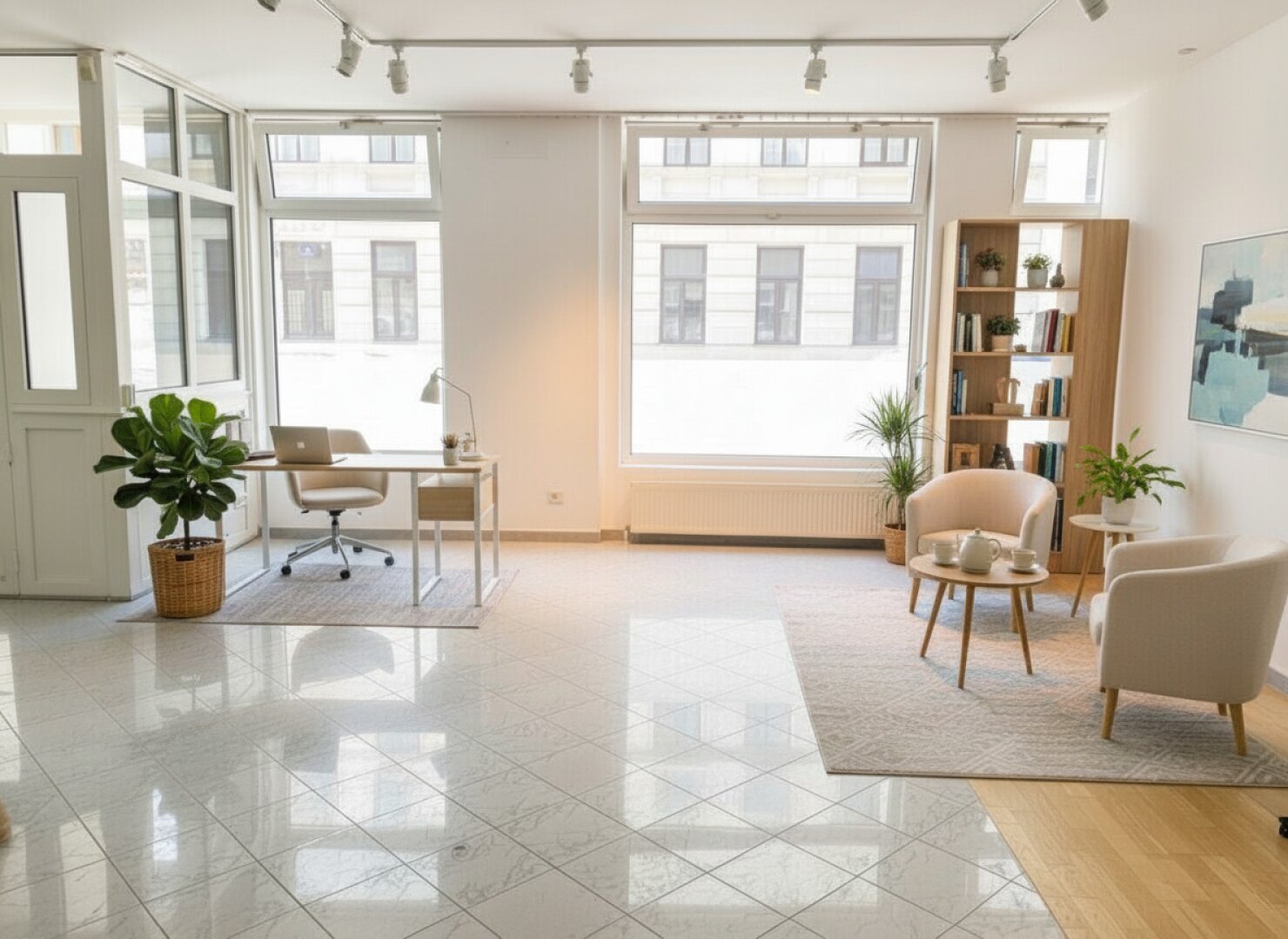 Ordination, Praxis, Geschäftslokal, Büro, Therapie- und Fitness Studio in bester Lage mit voll ausgestatteter 55m² Wohnung und 2 TG Plätze