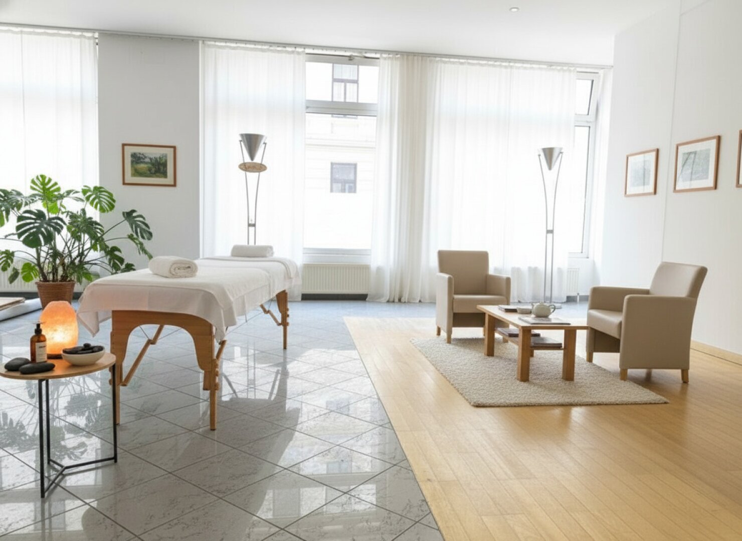 Ordination, Praxis, Geschäftslokal, Büro, Therapie- und Fitness Studio in bester Lage mit voll ausgestatteter 55m² Wohnung und 2 TG Plätze