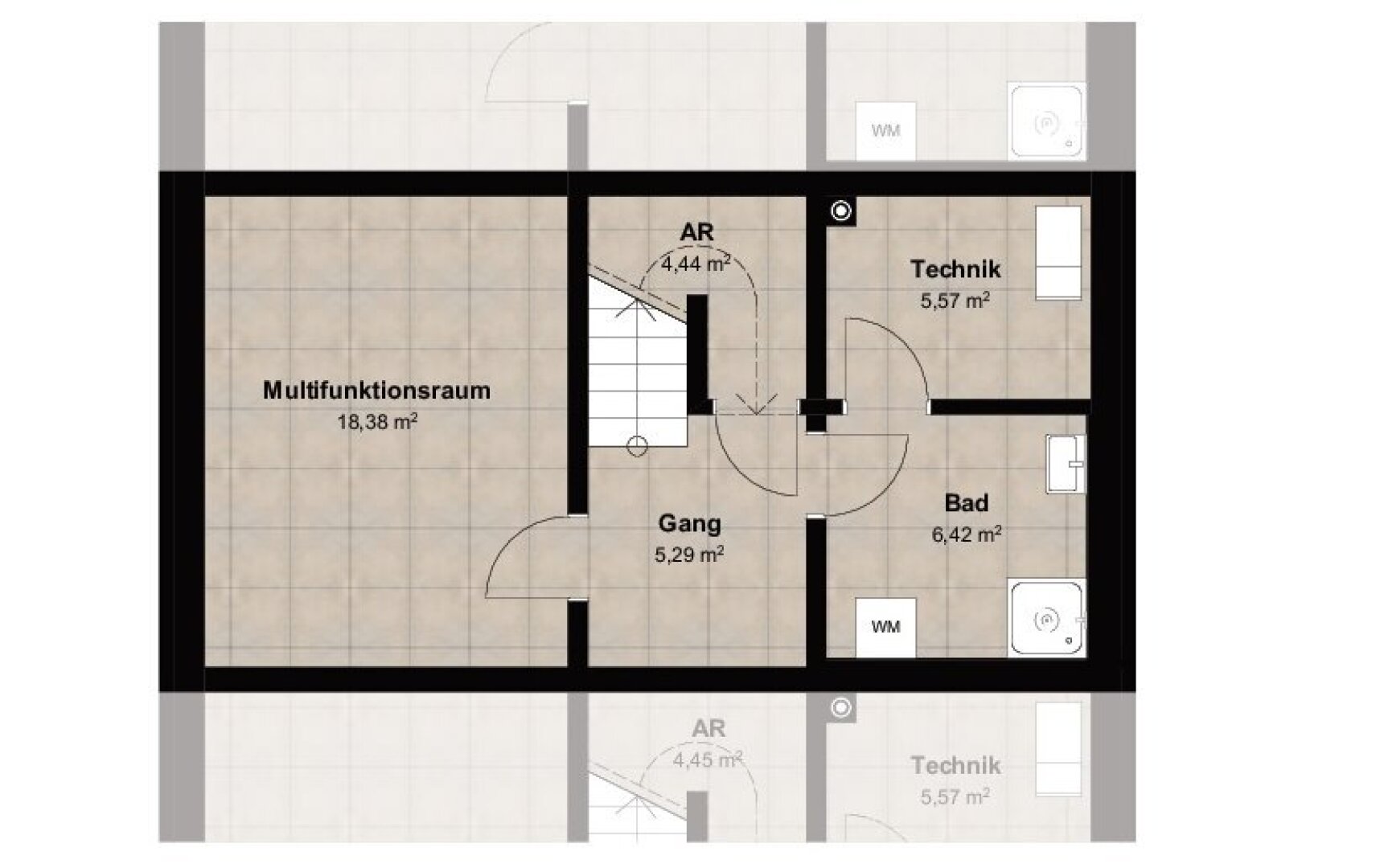 Grundrissplan Untergeschoß ca. 40 m²