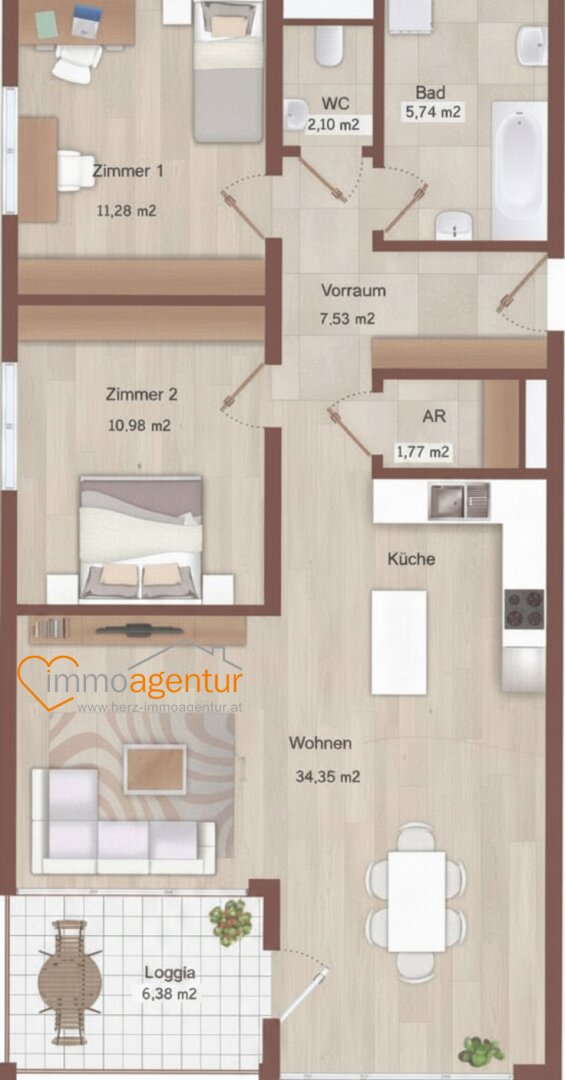 Wohnen ohne Kompromisse! Barrierefrei zugängliche exklusive 3 Zimmer  Wohnung mit Loggia & Tiefgarage in Kleinmünchen