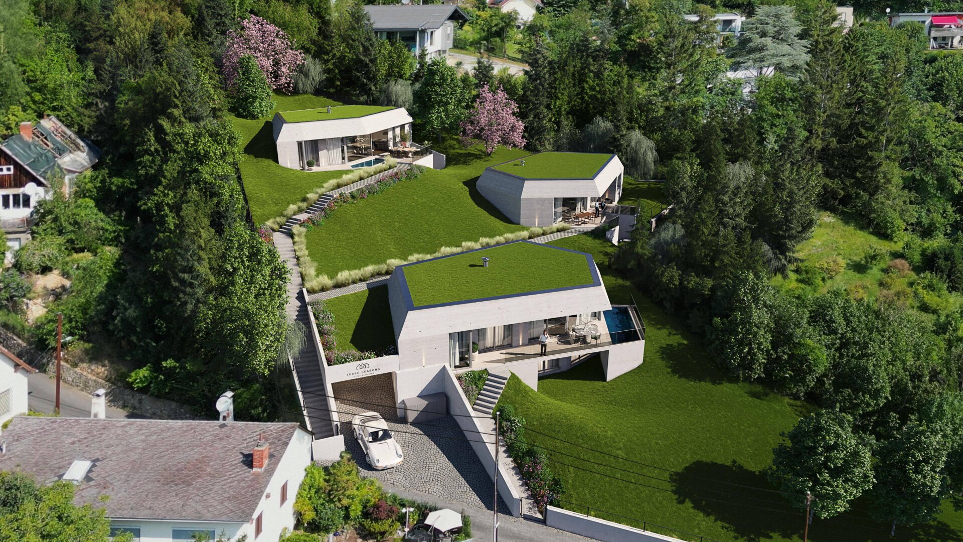 Exklusive Neubauvilla mit Infinity-Feeling & Schlossbergblick | Pool, Sauna, absolute Ruhelage