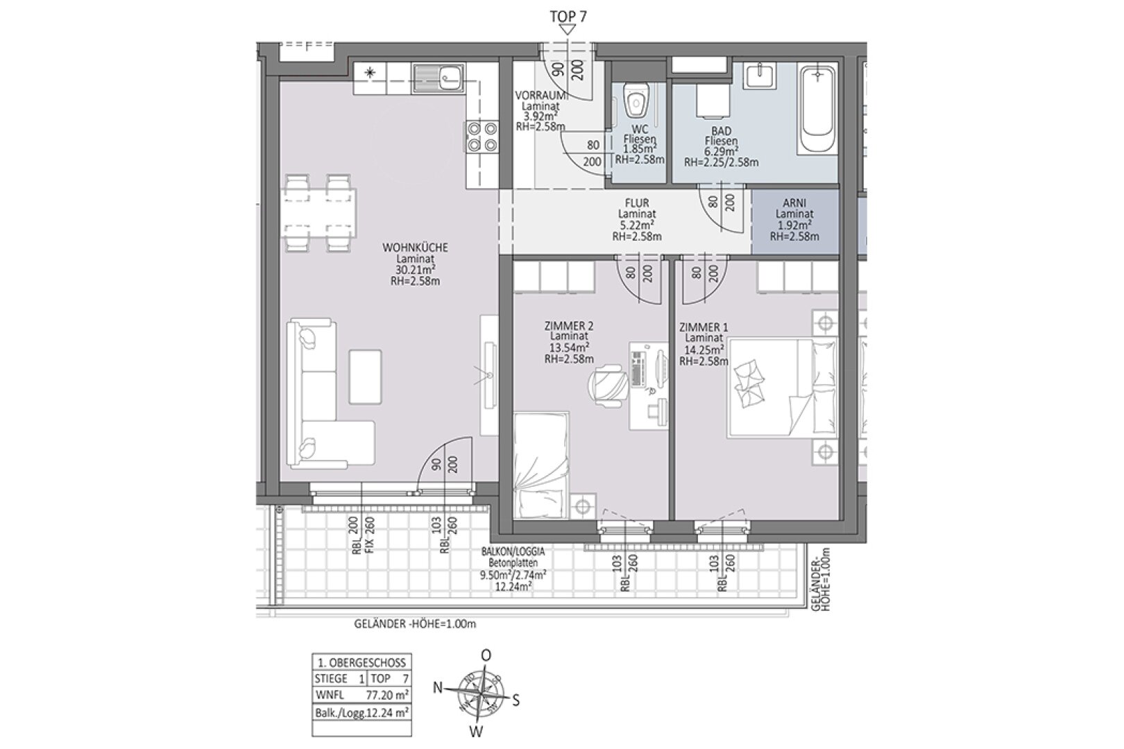 Moderne Wohnung mit südseitiger Loggia