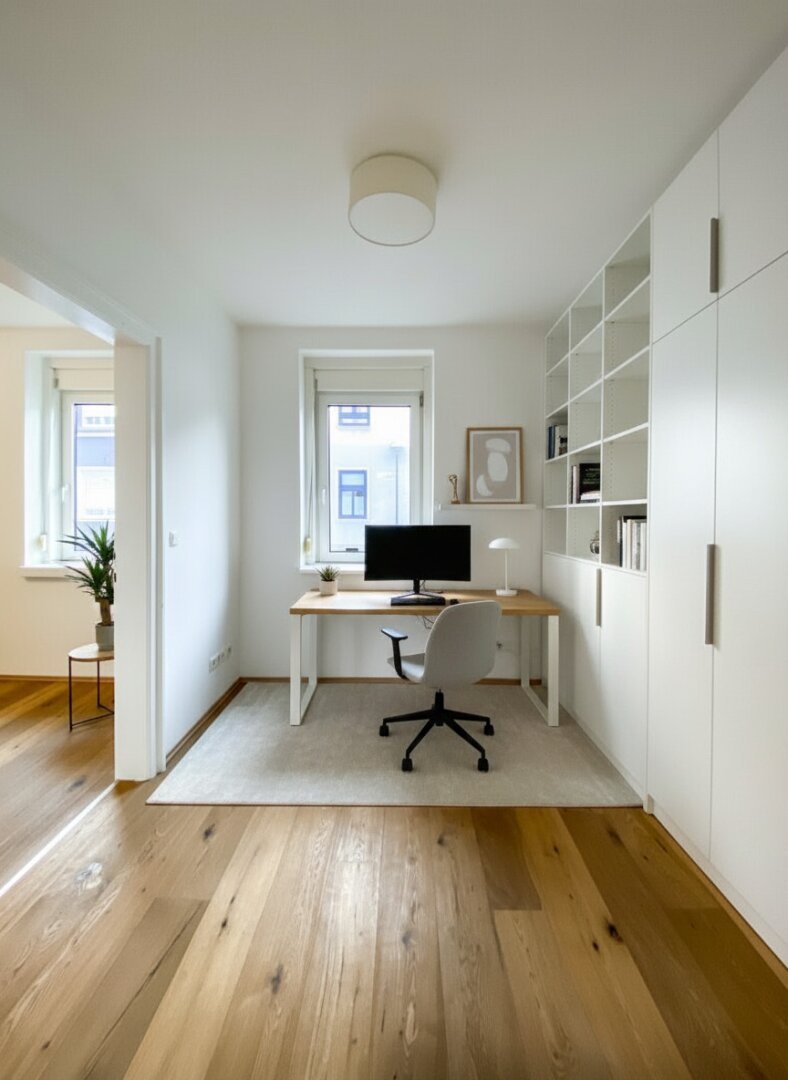 Kleines Zimmer als Büro KI-generiert