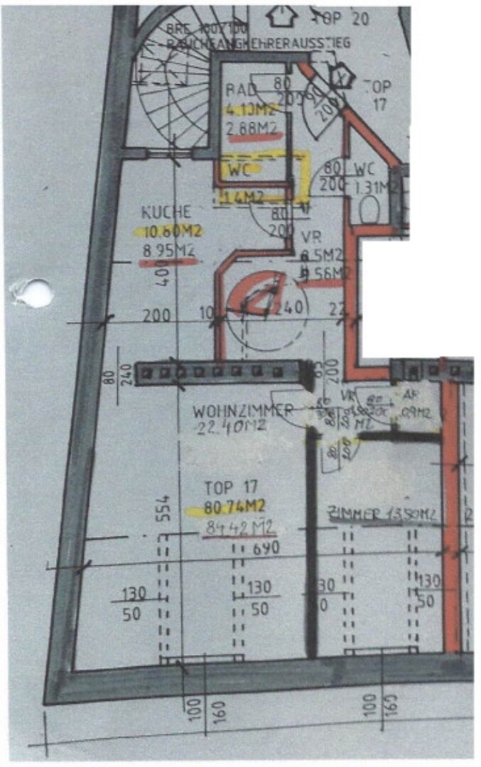 Grundrissskizze Wohnebene 1
