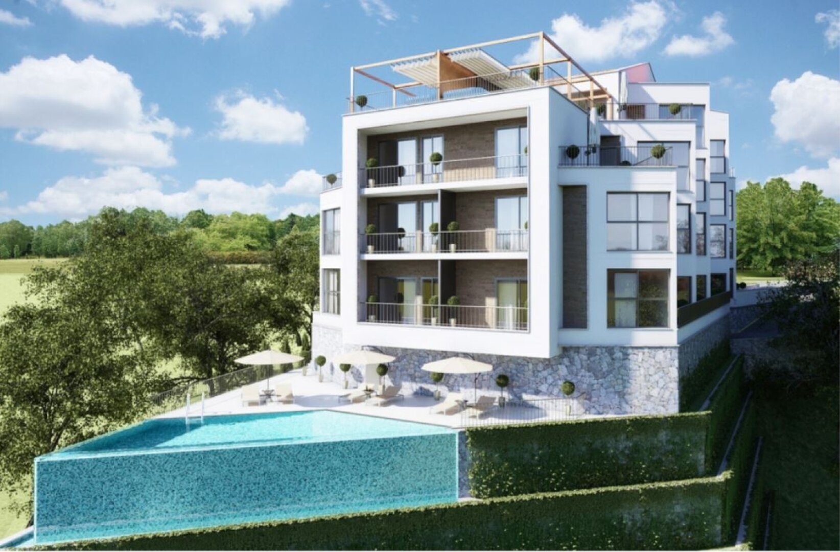 MONTENEGRO !                                    Schönes Penthouse mit zwei Terrassen, Berg- und malerischem Meerblick