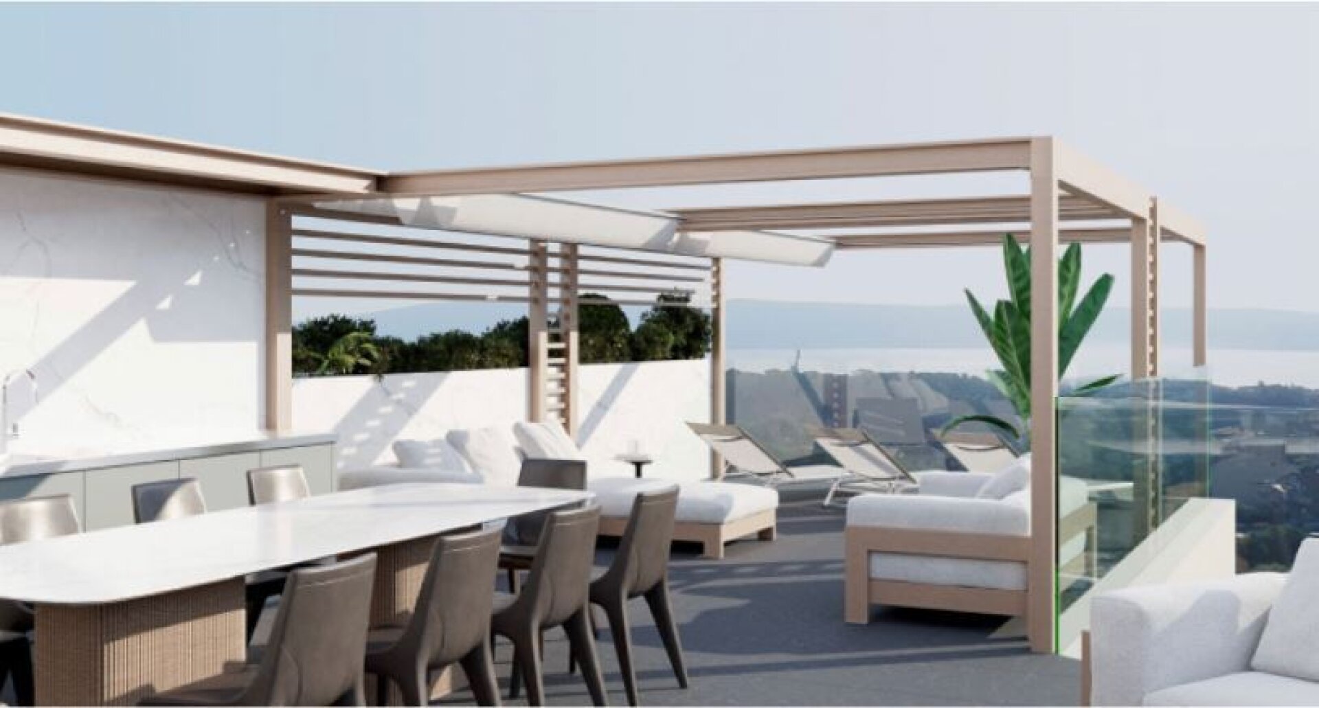 MONTENEGRO !                                    Schönes Penthouse mit zwei Terrassen, Berg- und malerischem Meerblick