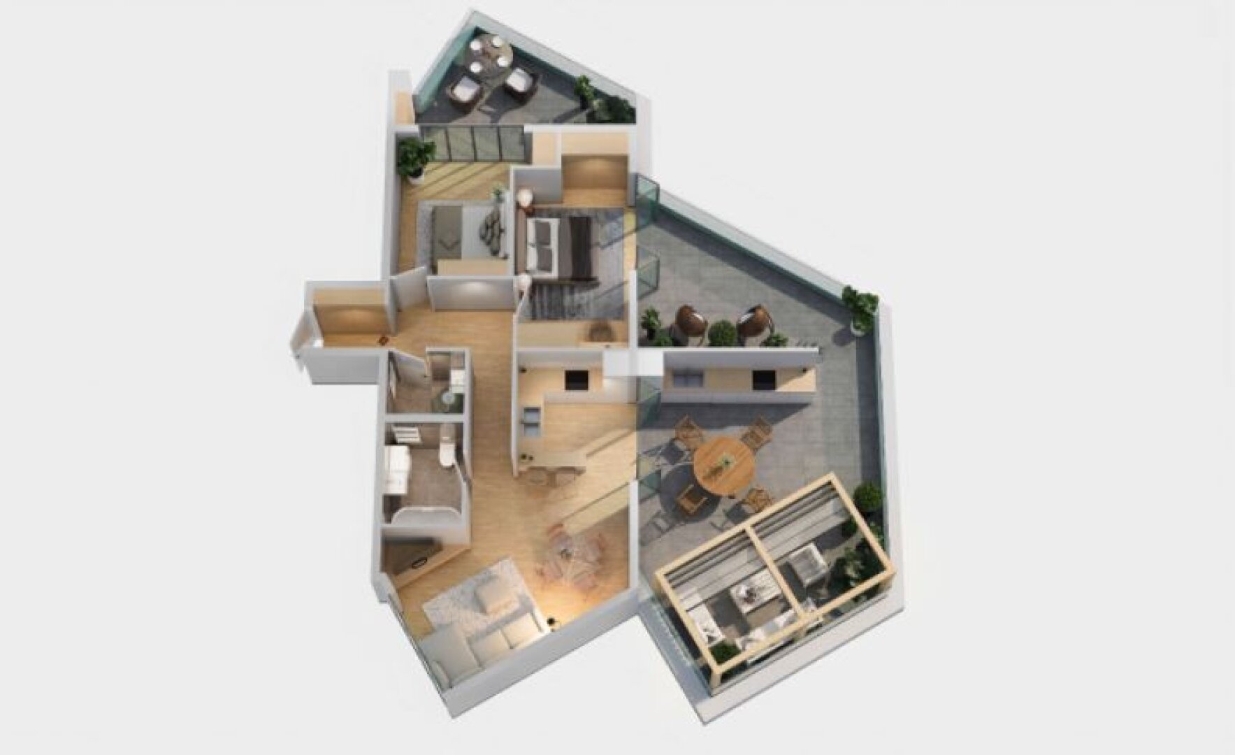 MONTENEGRO !                                    Schönes Penthouse mit zwei Terrassen, Berg- und malerischem Meerblick