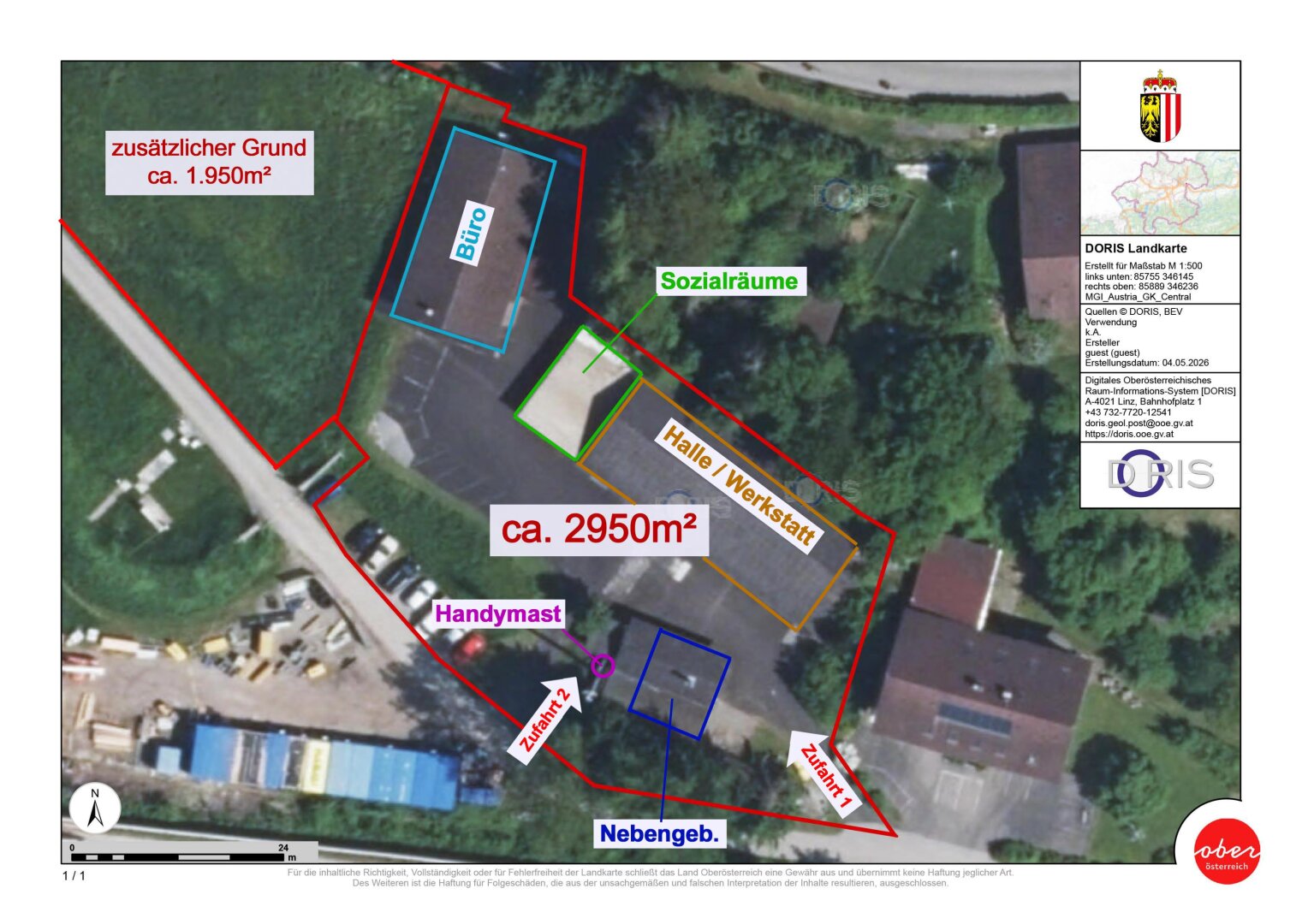 Vielseitige Gewerbeliegenschaft mit Büro & Hallenflächen auf 2.950 m²