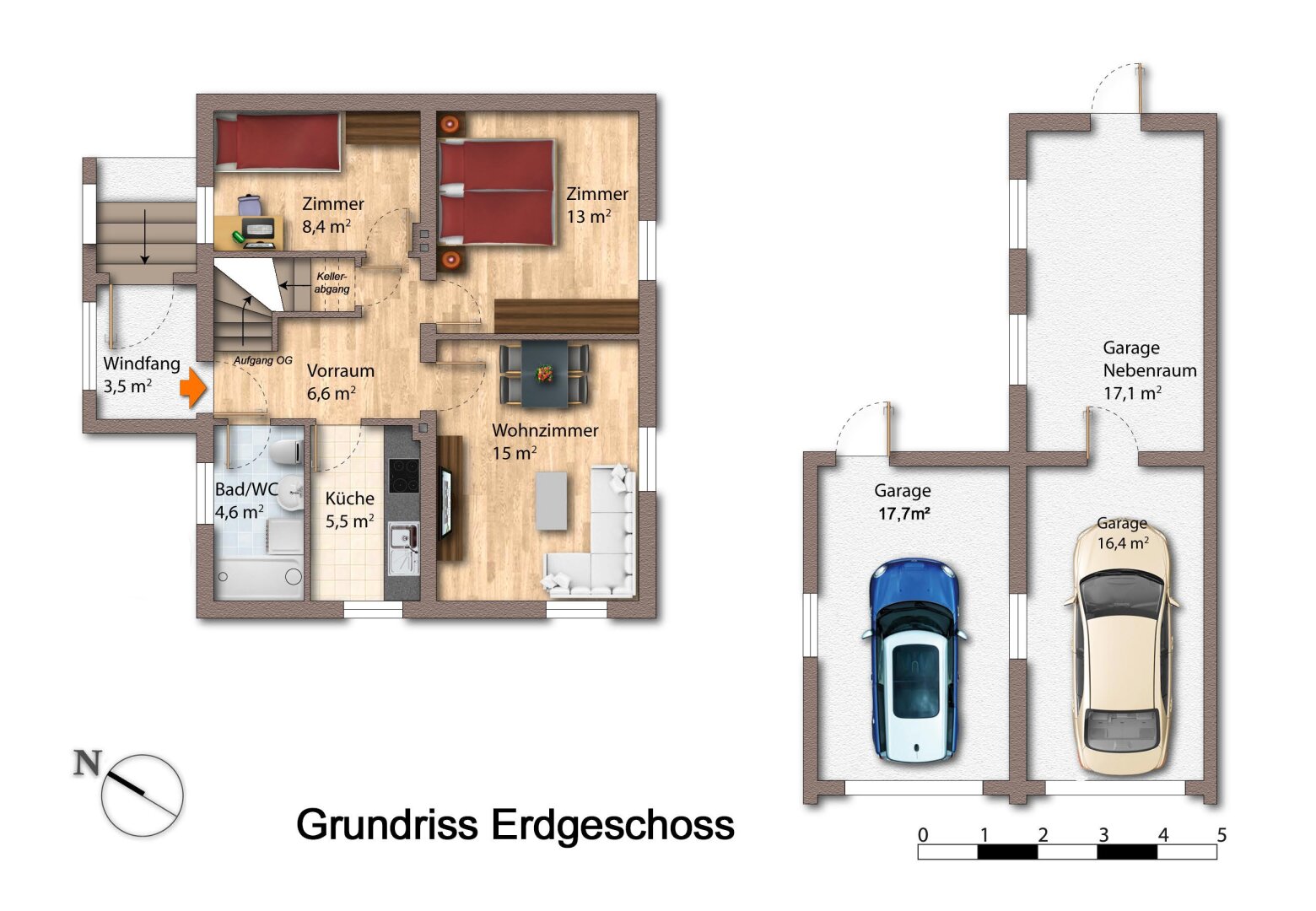 Toplage! Haus mit großem Grundstück, 2- bzw. 3-fach Garage & neuer Luftwärmepumpe