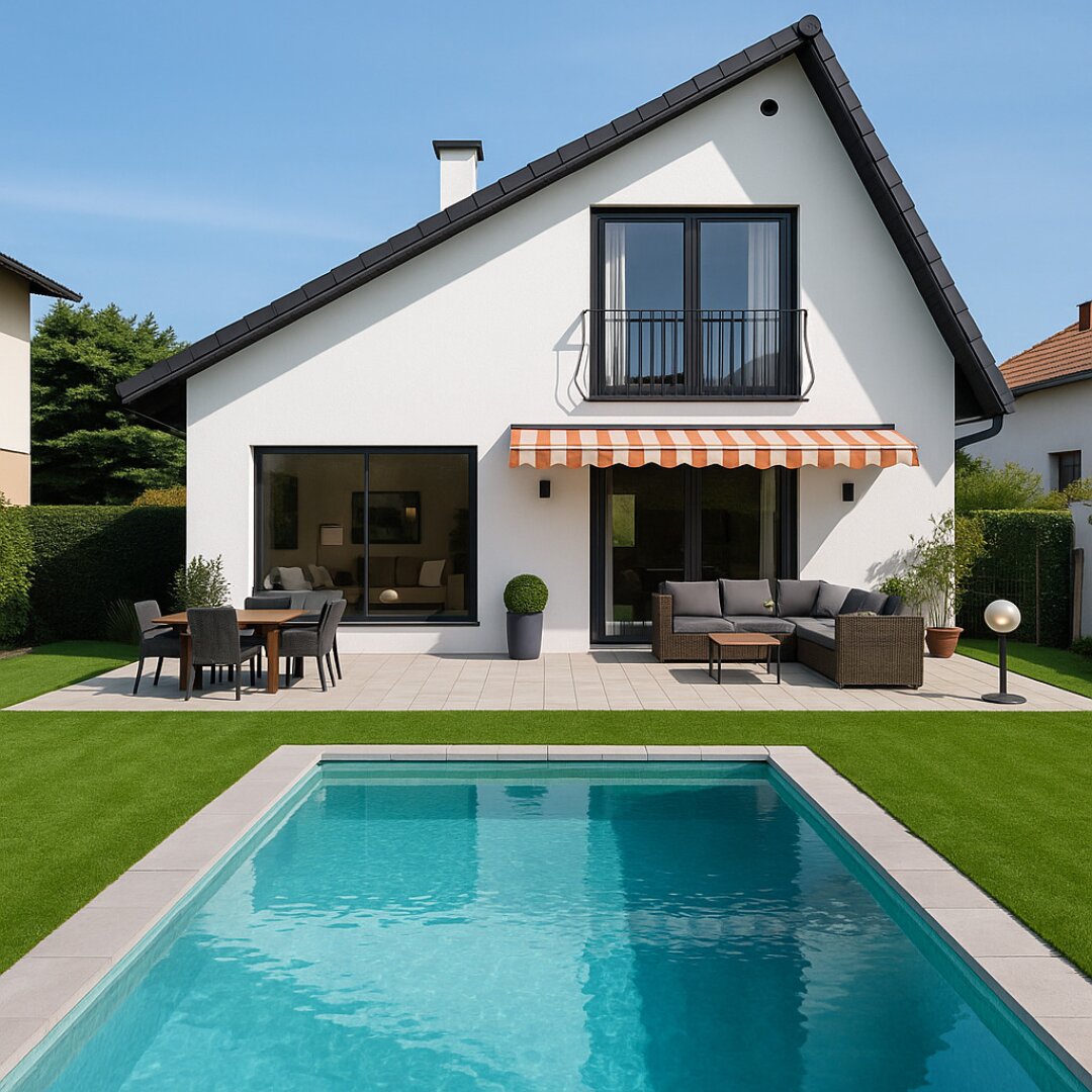 EINFAMILIENHAUS mit POOL und GARTEN auf 1000 m² PACHTGRUND - RENOVIERUNGSBEDÜRFTIG